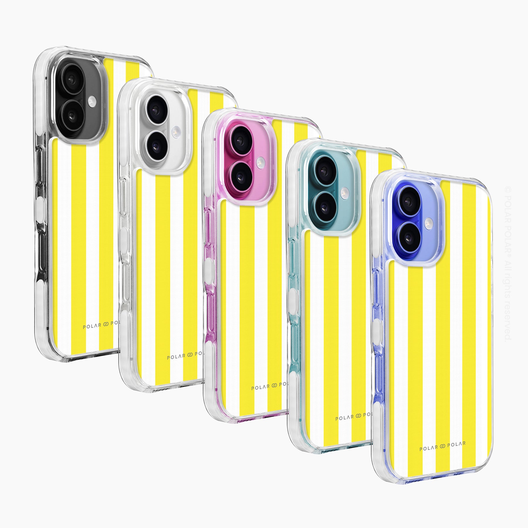 黃色直紋 - iPhone 16 Plus 透明邊防摔 MagSafe 手機殼
