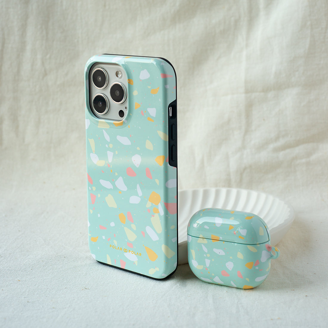 霧綠色水磨石 - Samsung Galaxy S24 手機殼