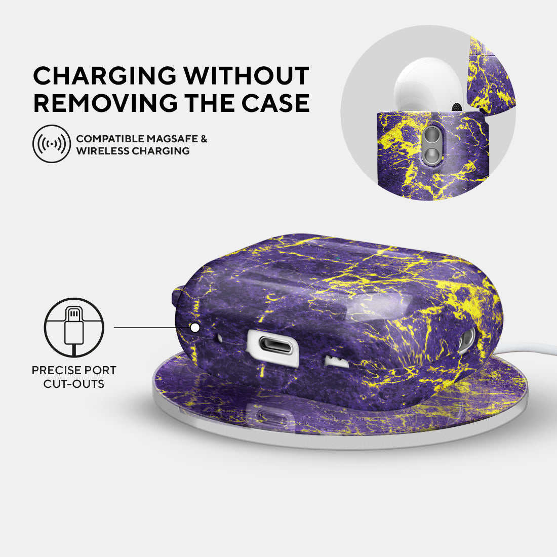 紫夜雲石紋 | AirPods Pro 2 耳機保護套