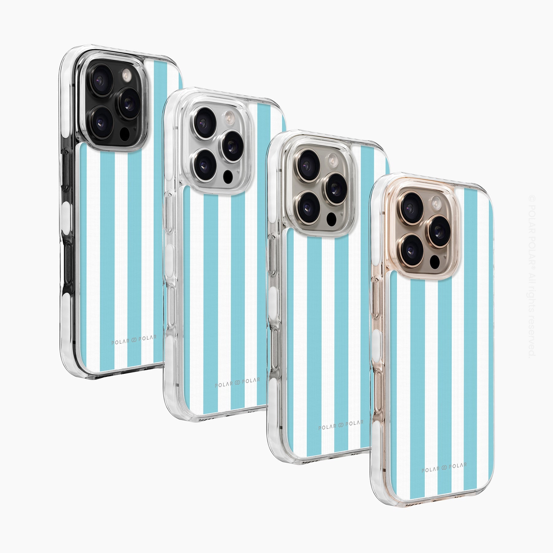 淡藍色直紋 - iPhone 16 Pro 透明邊防摔 MagSafe 手機殼