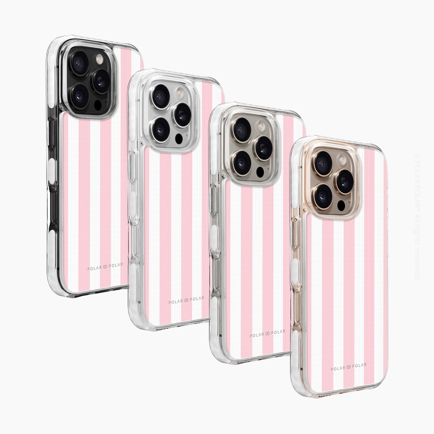 淺粉紅色直紋 - iPhone 16 Pro 透明邊防摔 MagSafe 手機殼