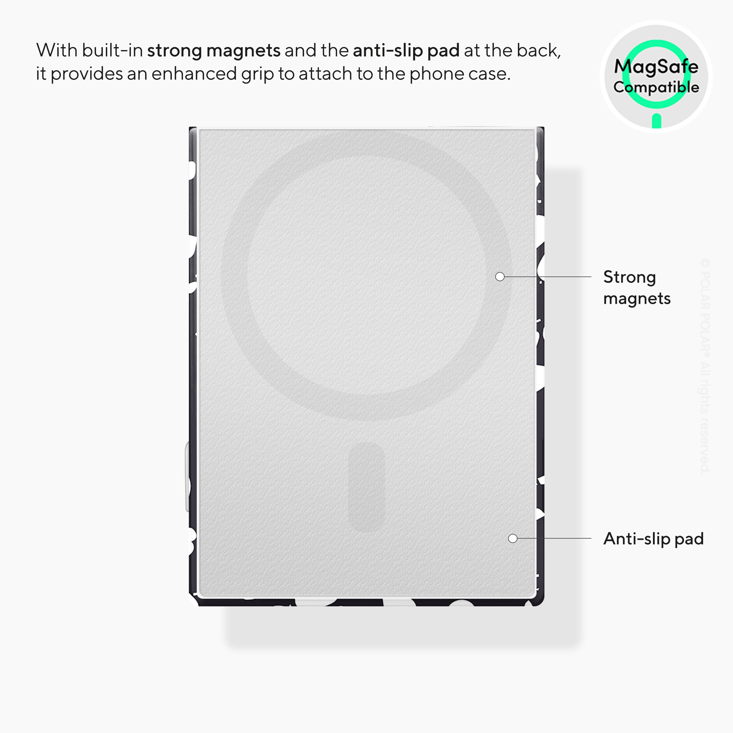 黑色石板街水磨石 MagSafe 卡套