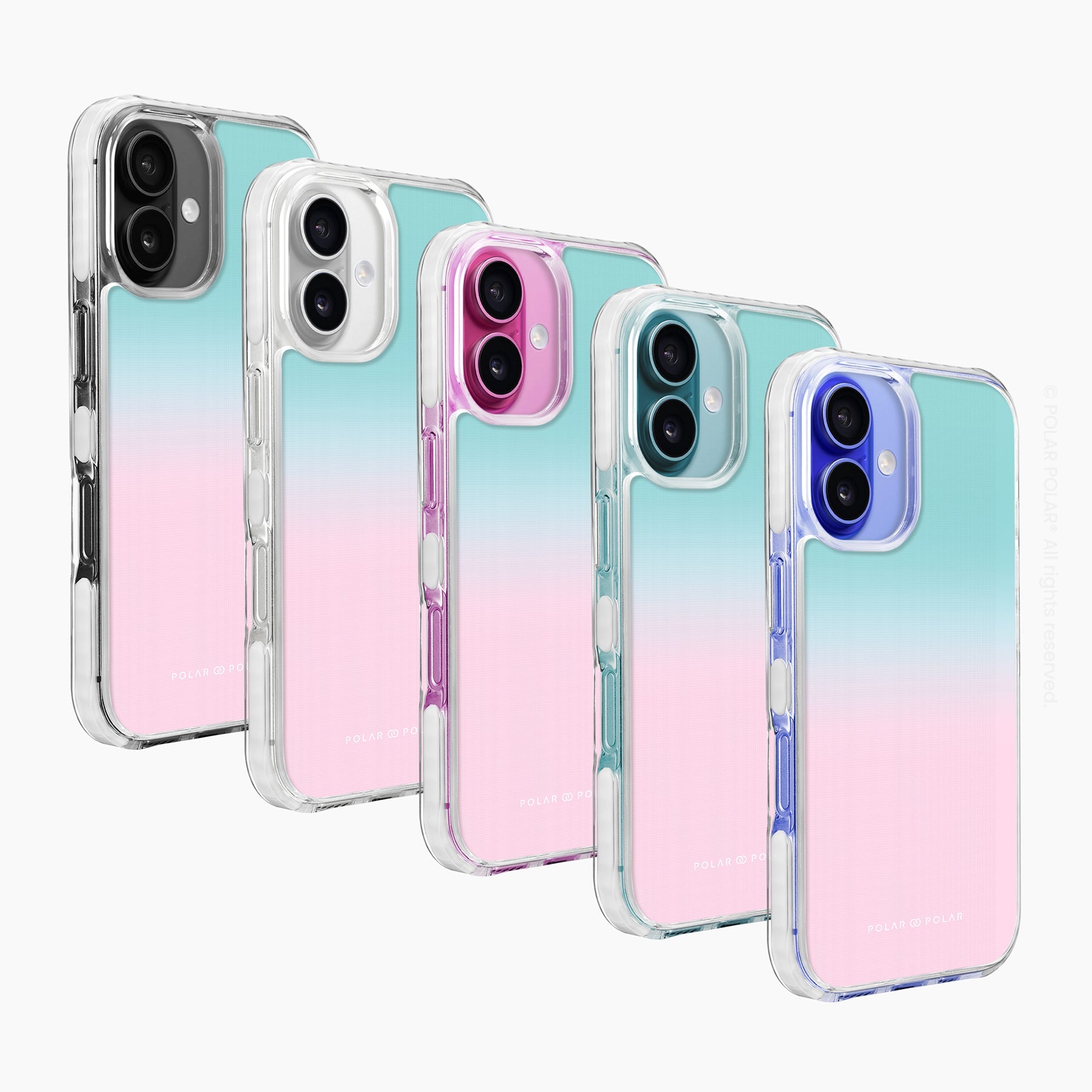 藍粉紅粉彩 - iPhone 16 Plus 透明邊防摔 MagSafe 手機殼