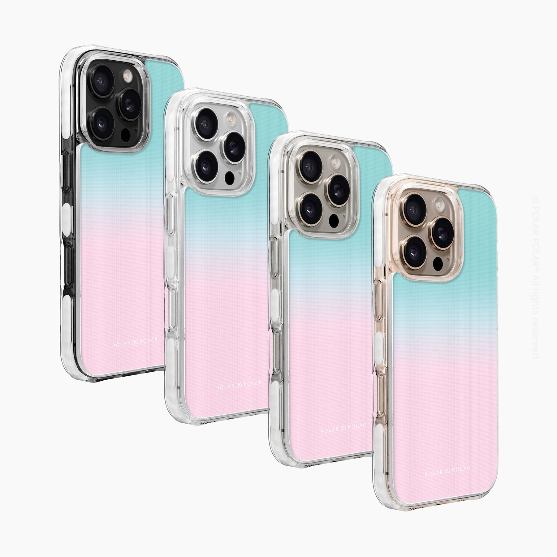 藍粉紅粉彩 - iPhone 16 Pro 透明邊防摔 MagSafe 手機殼