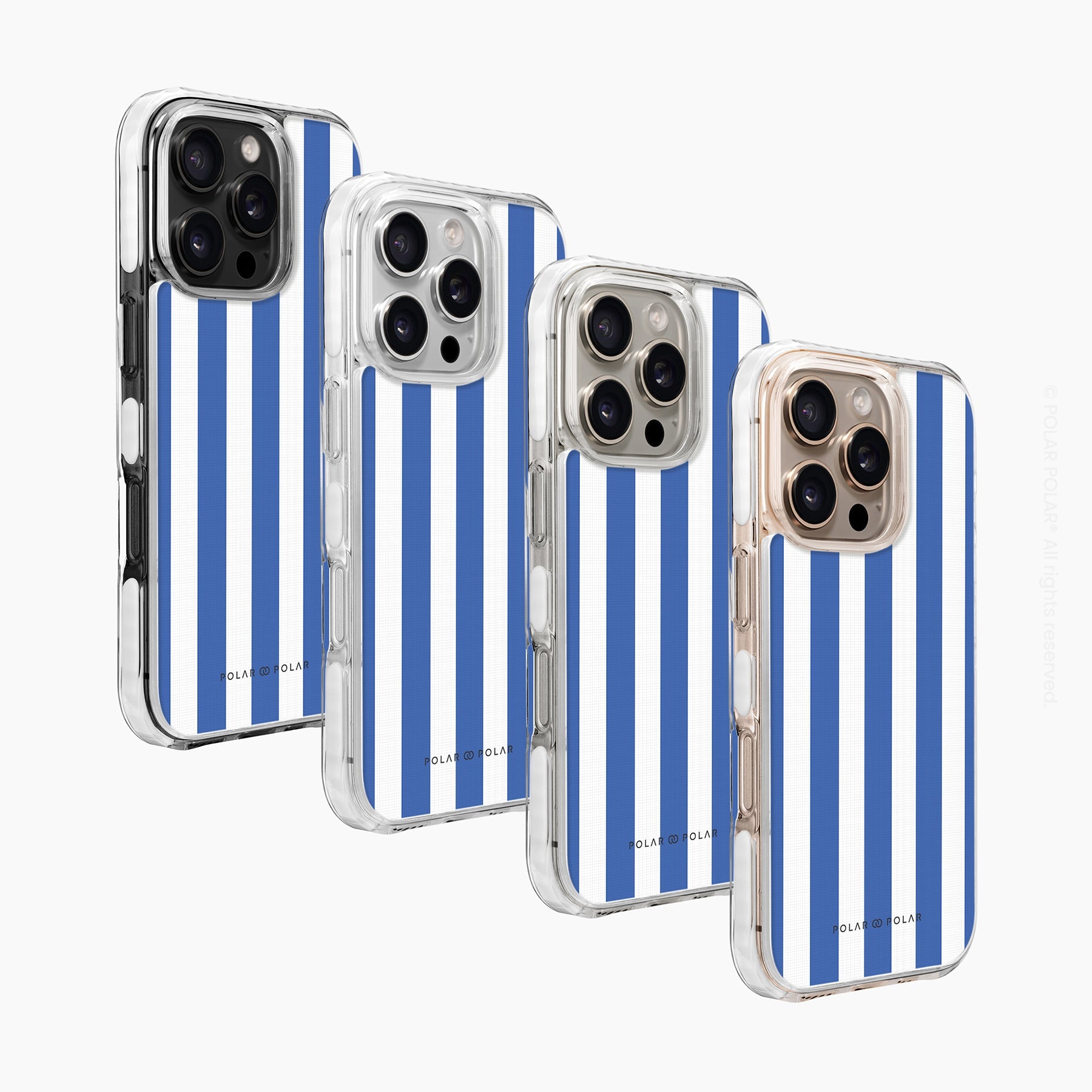 藍色直紋 - iPhone 16 Pro 透明邊防摔 MagSafe 手機殼