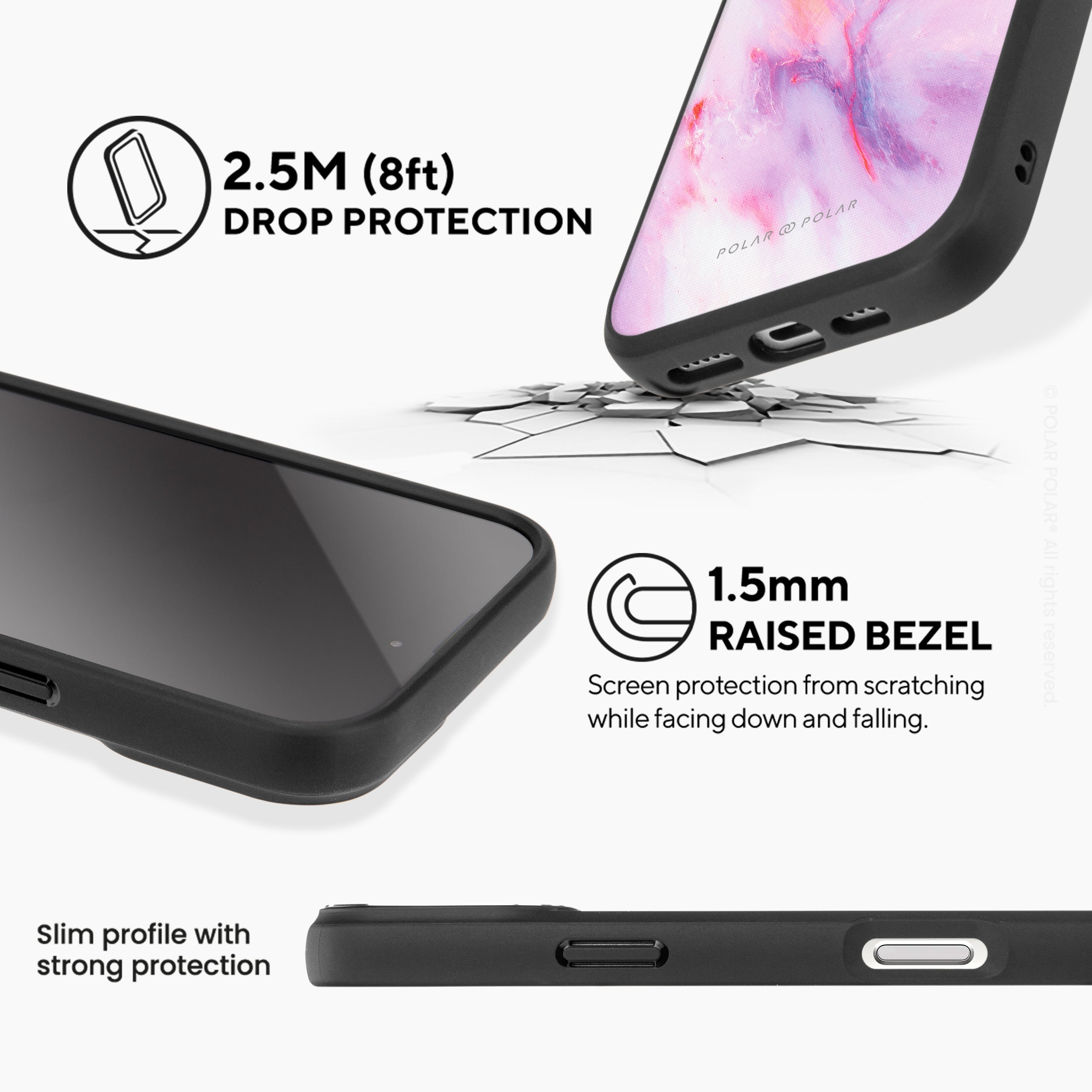 甜美棉花糖紋 - iPhone 16 Plus 黑磨砂防摔 MagSafe 手機殼