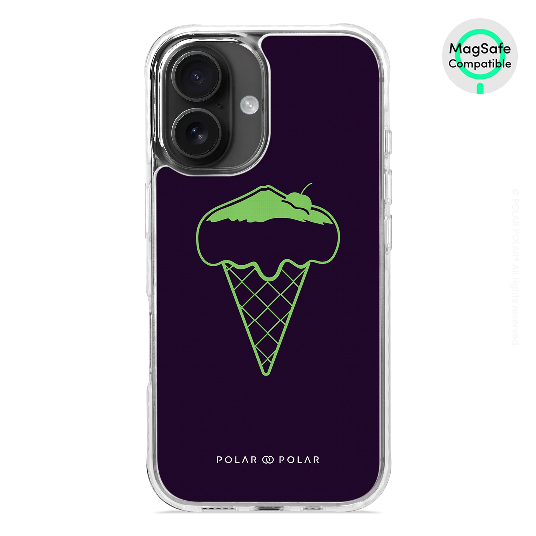 富士山黑色雪糕 - iPhone 16 透明邊防摔 MagSafe 手機殼