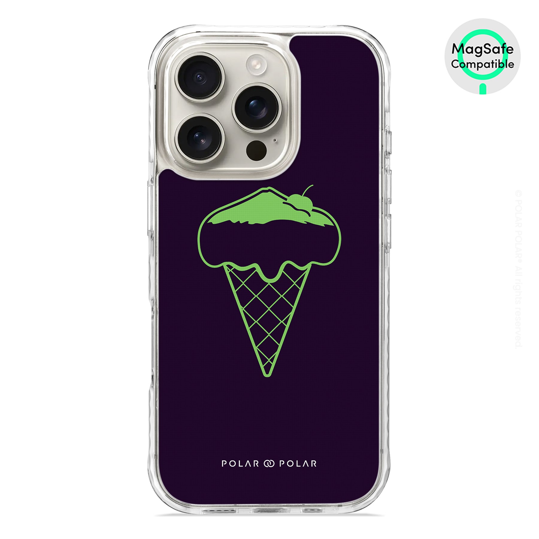 富士山黑色雪糕 - iPhone 16 Pro 透明邊防摔 MagSafe 手機殼