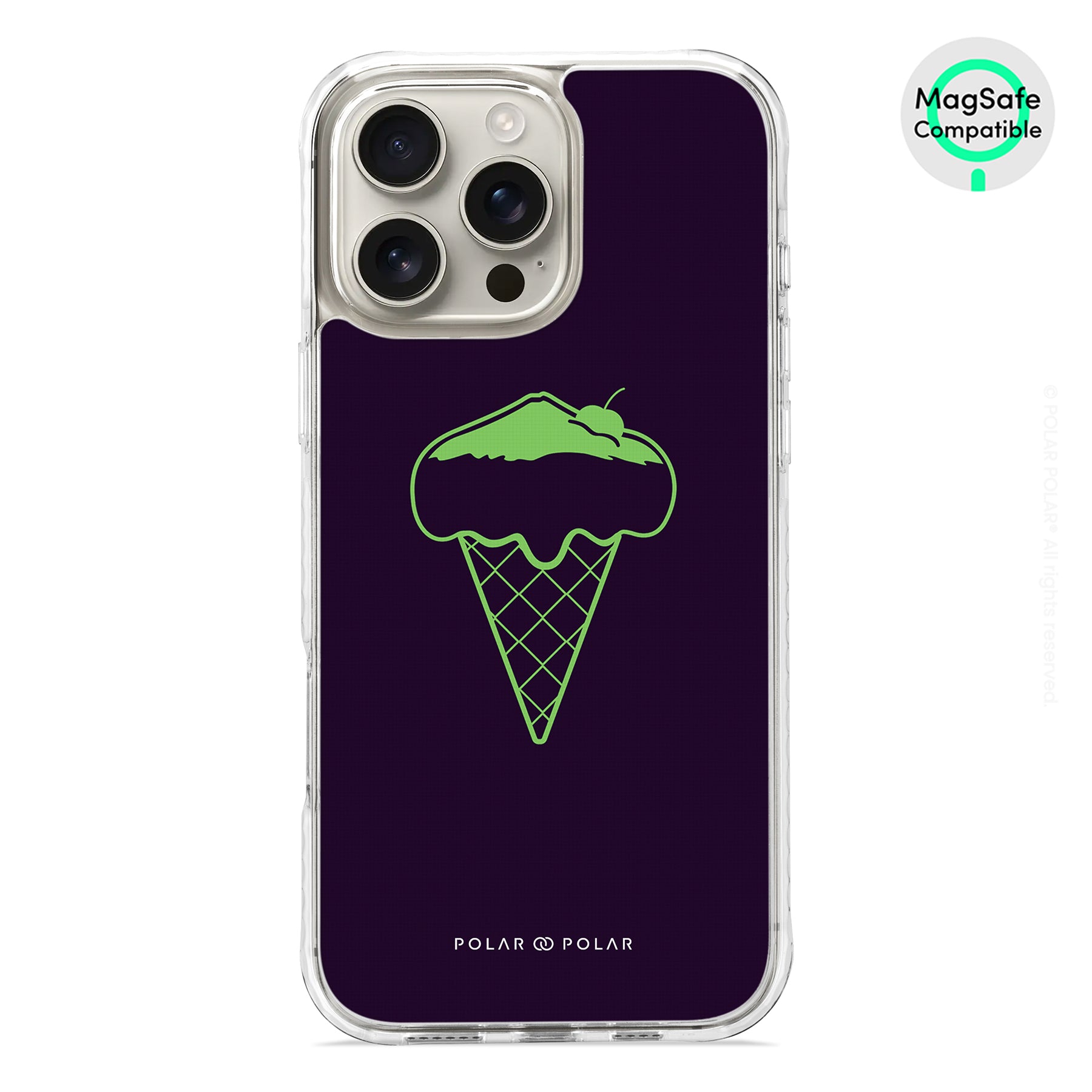 富士山黑色雪糕 - iPhone 16 Pro Max 透明邊防摔 MagSafe 手機殼