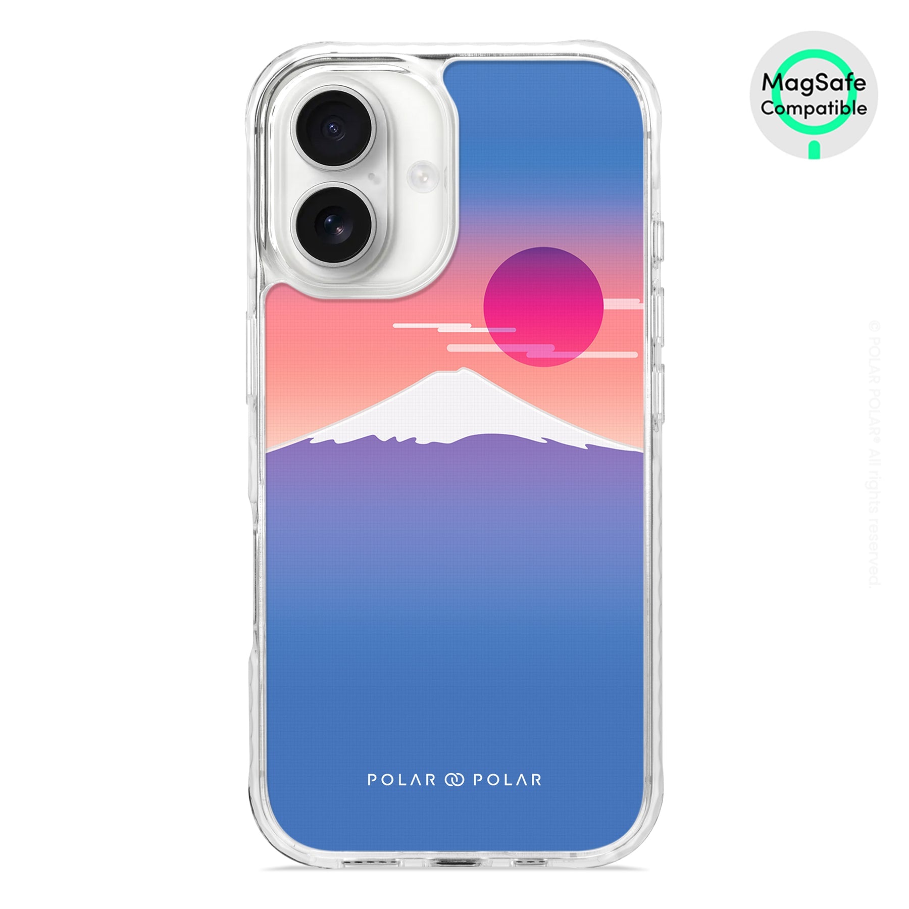 富士山藍 - iPhone 16 透明邊防摔 MagSafe 手機殼