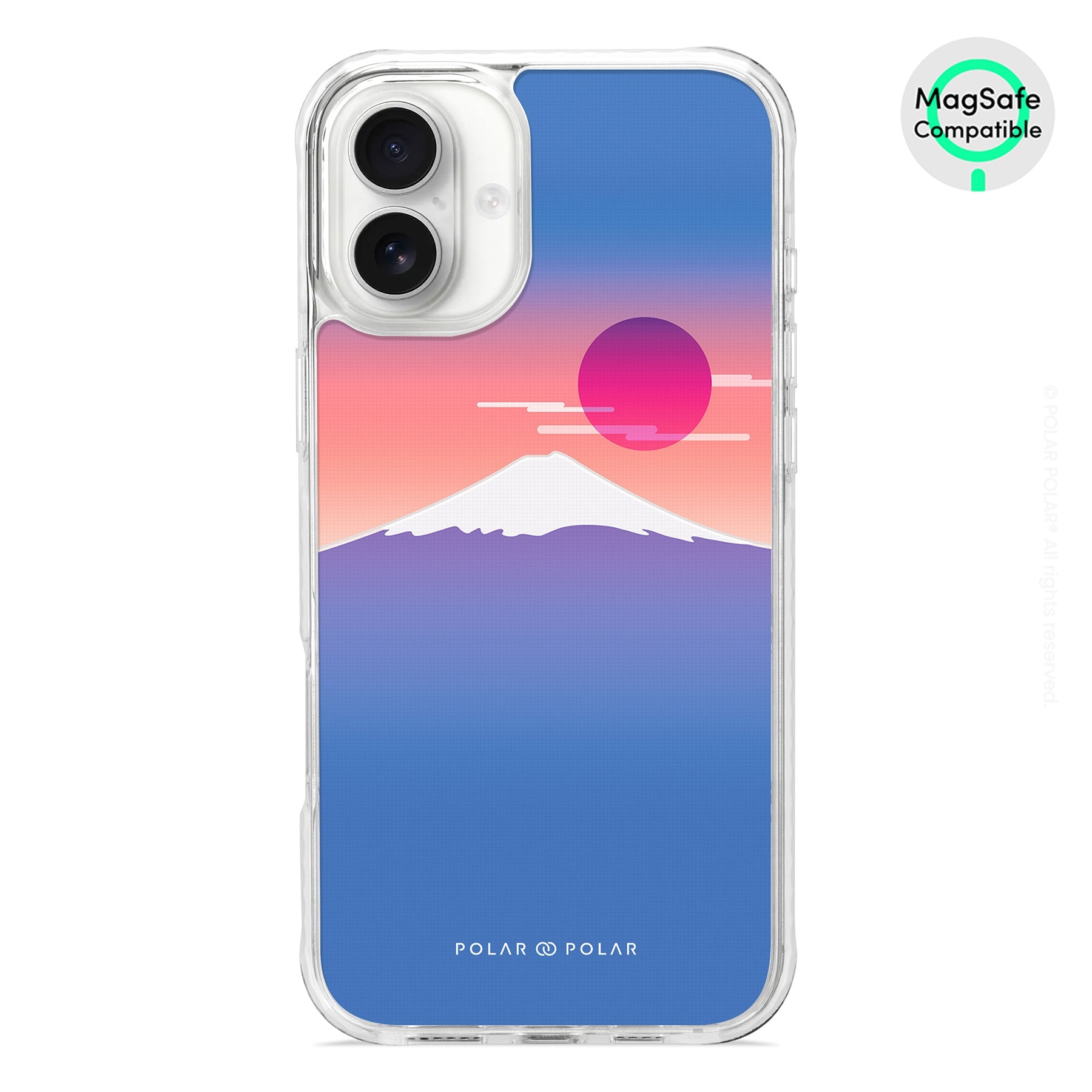 富士山藍 - iPhone 16 Plus 透明邊防摔 MagSafe 手機殼