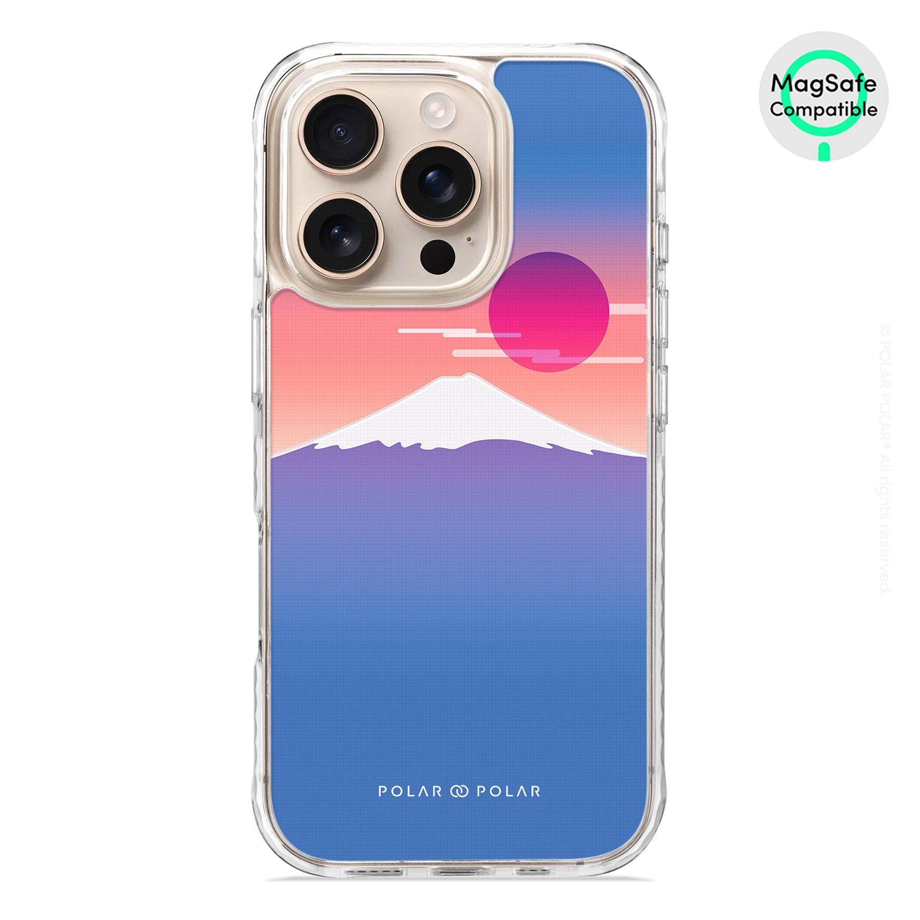 富士山藍 - iPhone 16 Pro 透明邊防摔 MagSafe 手機殼