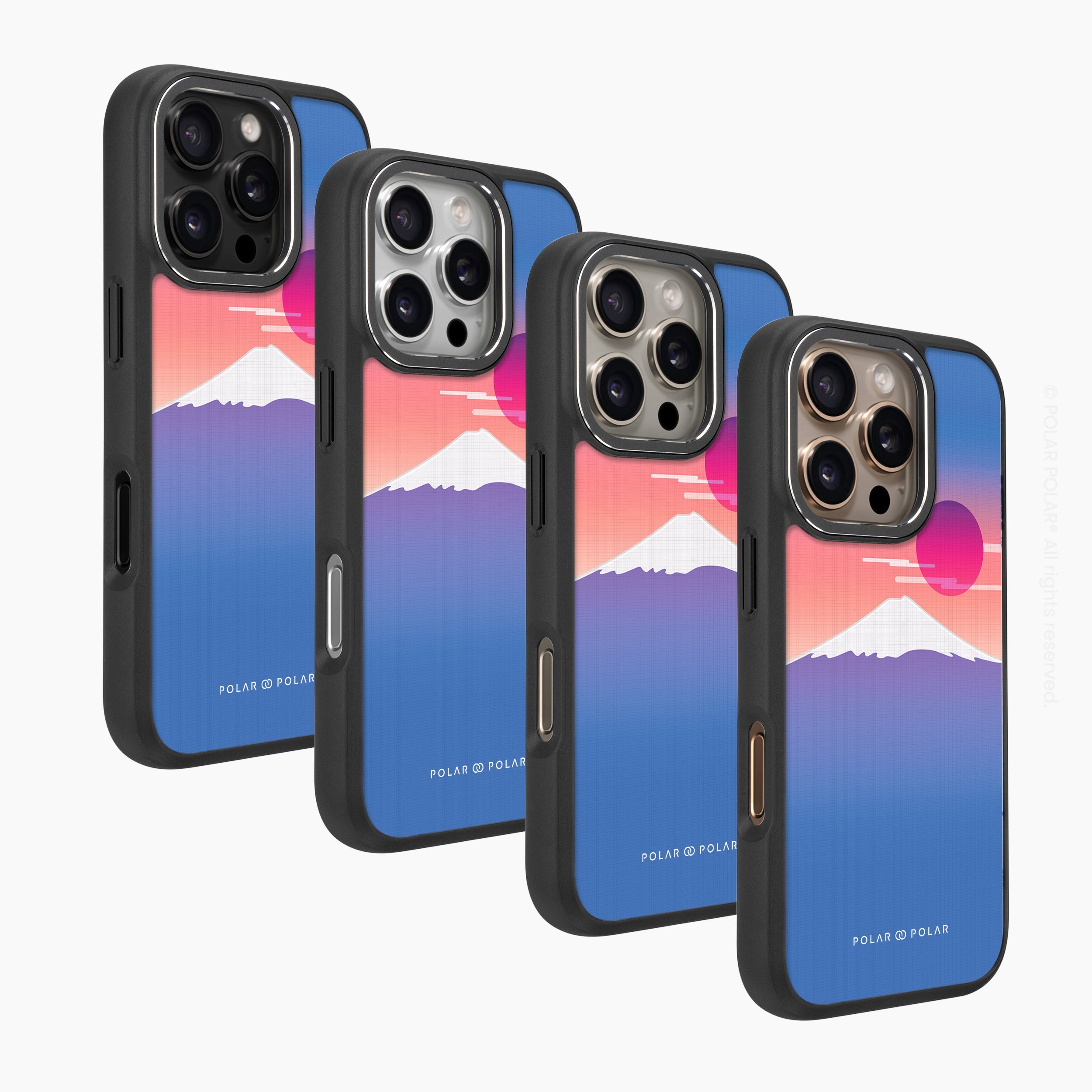 富士山藍 - iPhone 16 Pro 黑磨砂防摔 MagSafe 手機殼