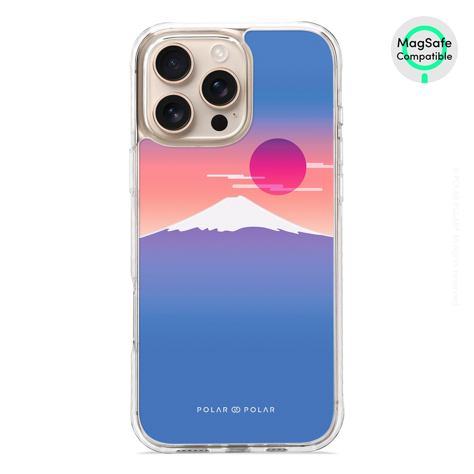 富士山藍 - iPhone 16 Pro Max 透明邊防摔 MagSafe 手機殼