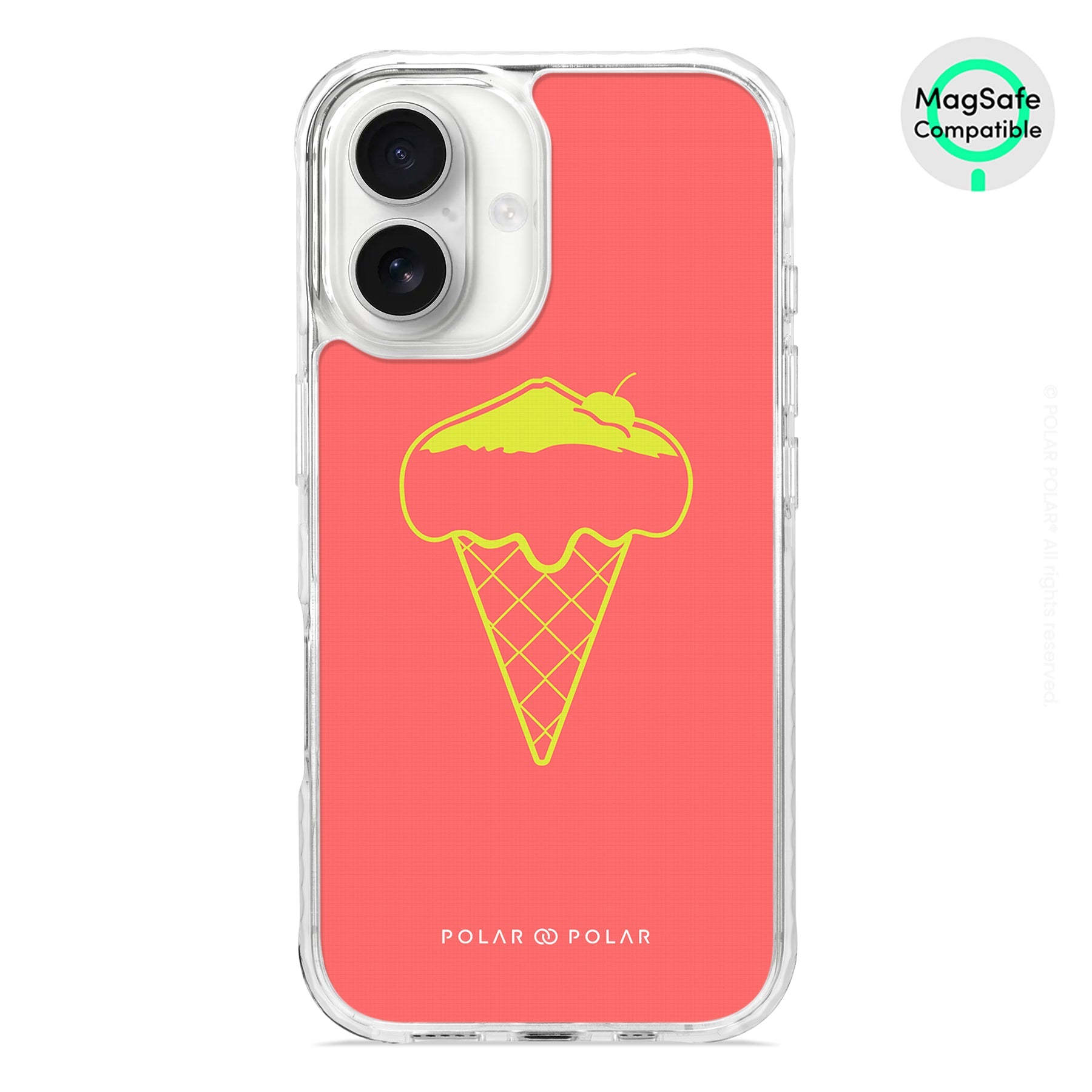 富士山珊瑚雪糕 - iPhone 16 透明邊防摔 MagSafe 手機殼