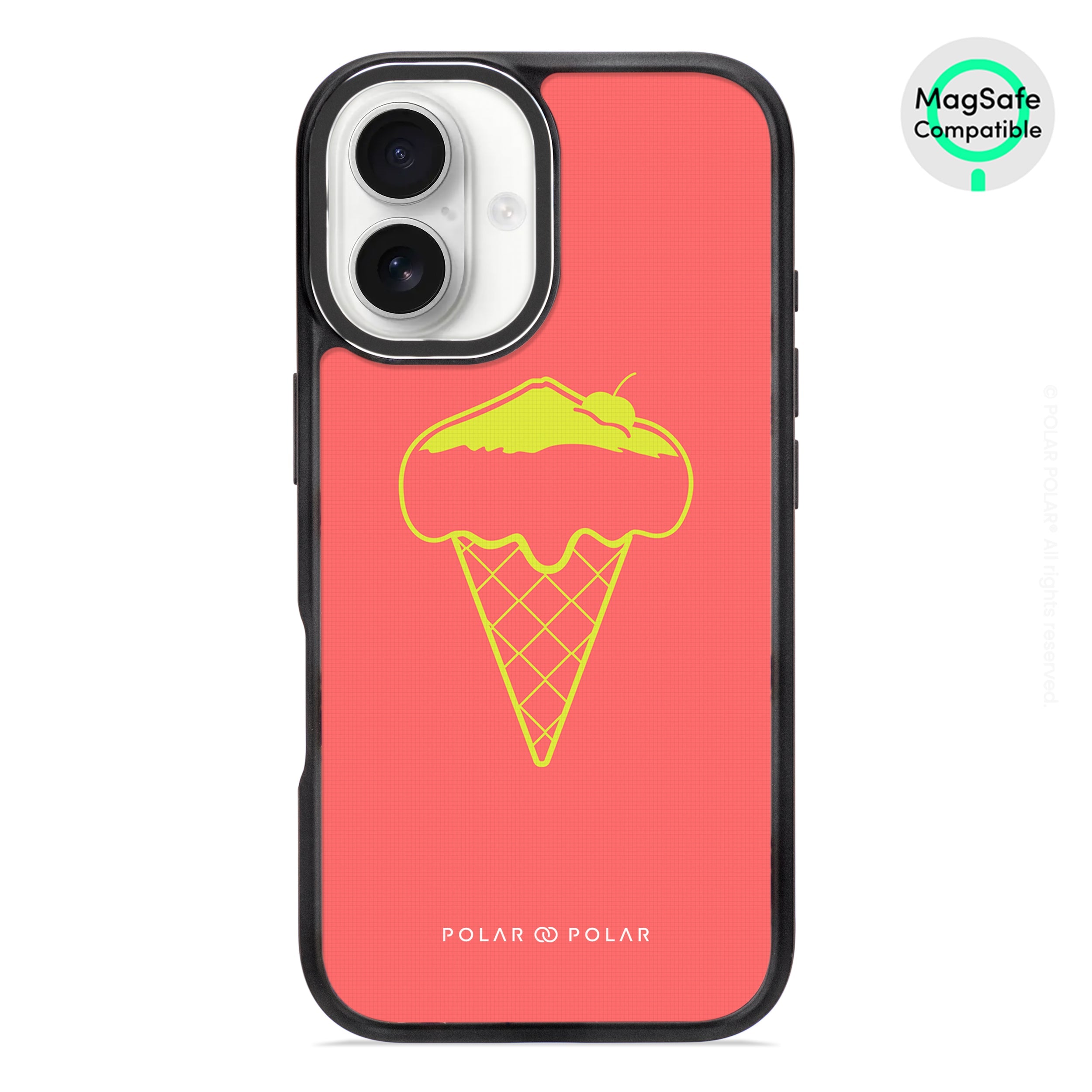 富士山珊瑚雪糕 - iPhone 16 黑磨砂防摔 MagSafe 手機殼