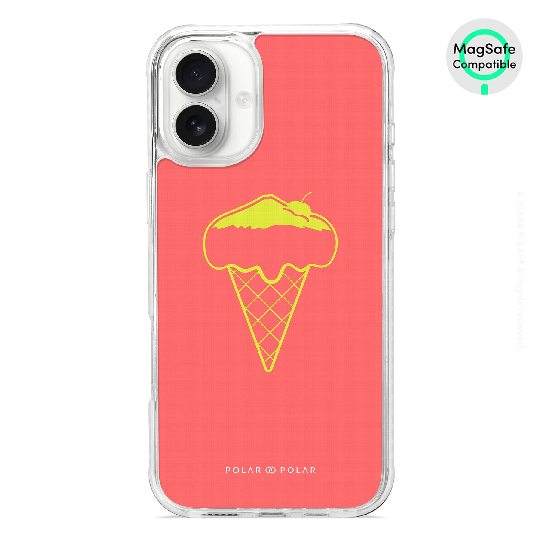 富士山珊瑚雪糕 - iPhone 16 Plus 透明邊防摔 MagSafe 手機殼