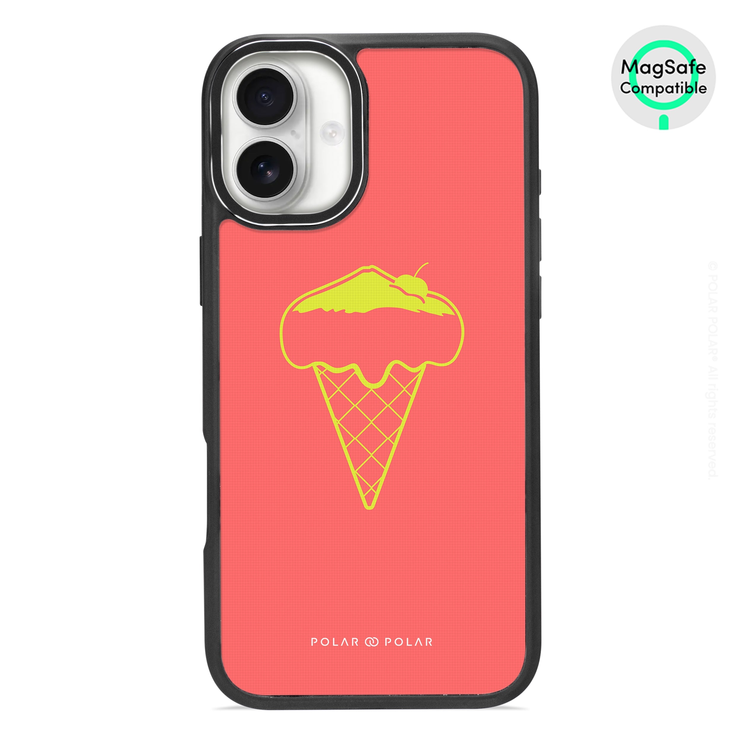 富士山珊瑚雪糕 - iPhone 16 Plus 黑磨砂防摔 MagSafe 手機殼