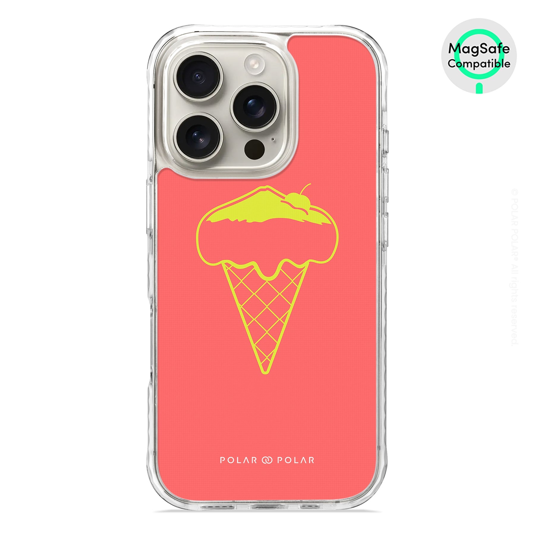富士山珊瑚雪糕 - iPhone 16 Pro 透明邊防摔 MagSafe 手機殼