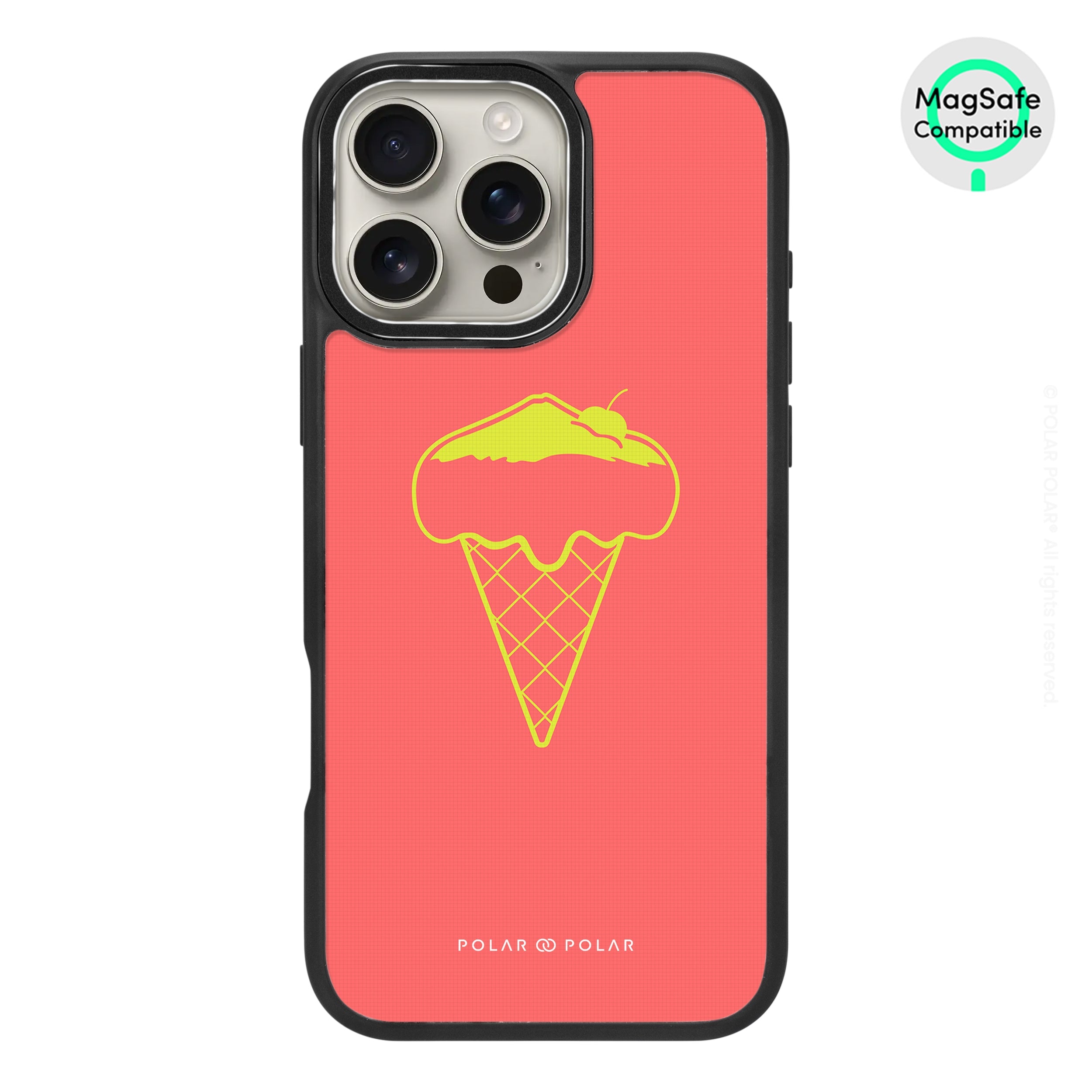 富士山珊瑚雪糕 - iPhone 16 Pro Max 黑磨砂防摔 MagSafe 手機殼