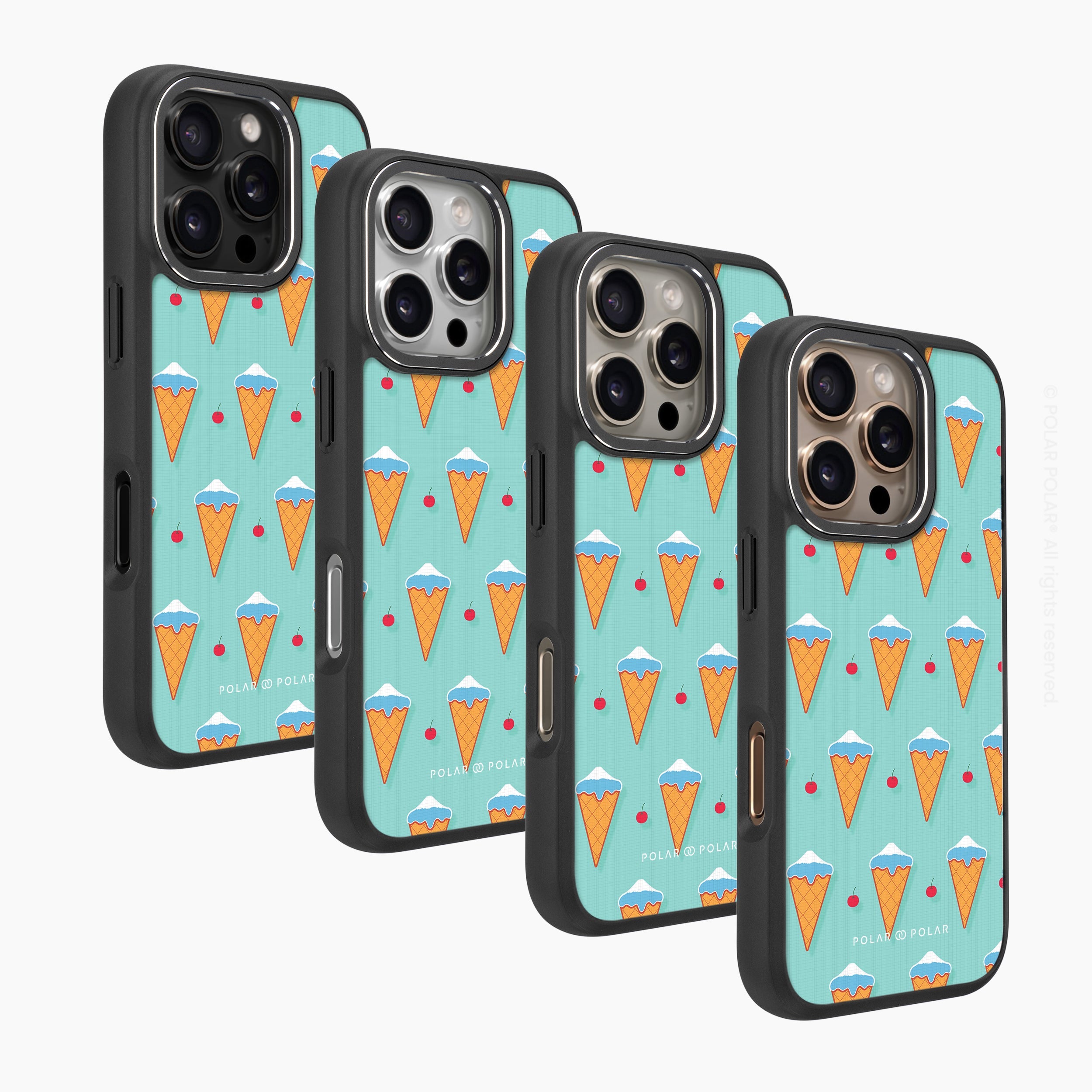 富士山湖水藍雪糕 - iPhone 16 Pro Max 黑磨砂防摔 MagSafe 手機殼