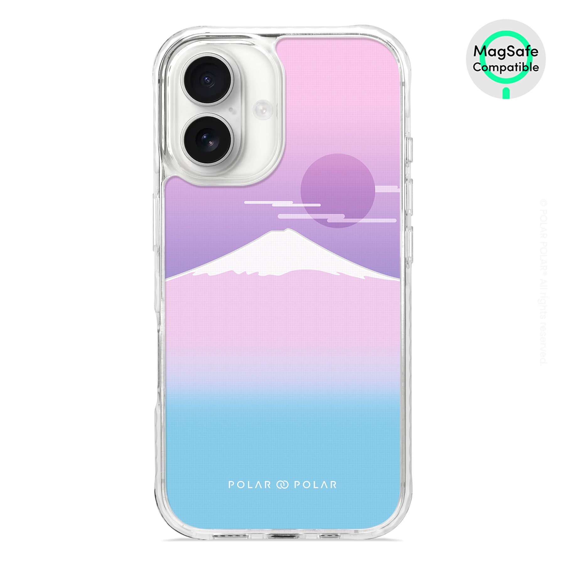 浪漫富士山 - iPhone 16 透明邊防摔 MagSafe 手機殼