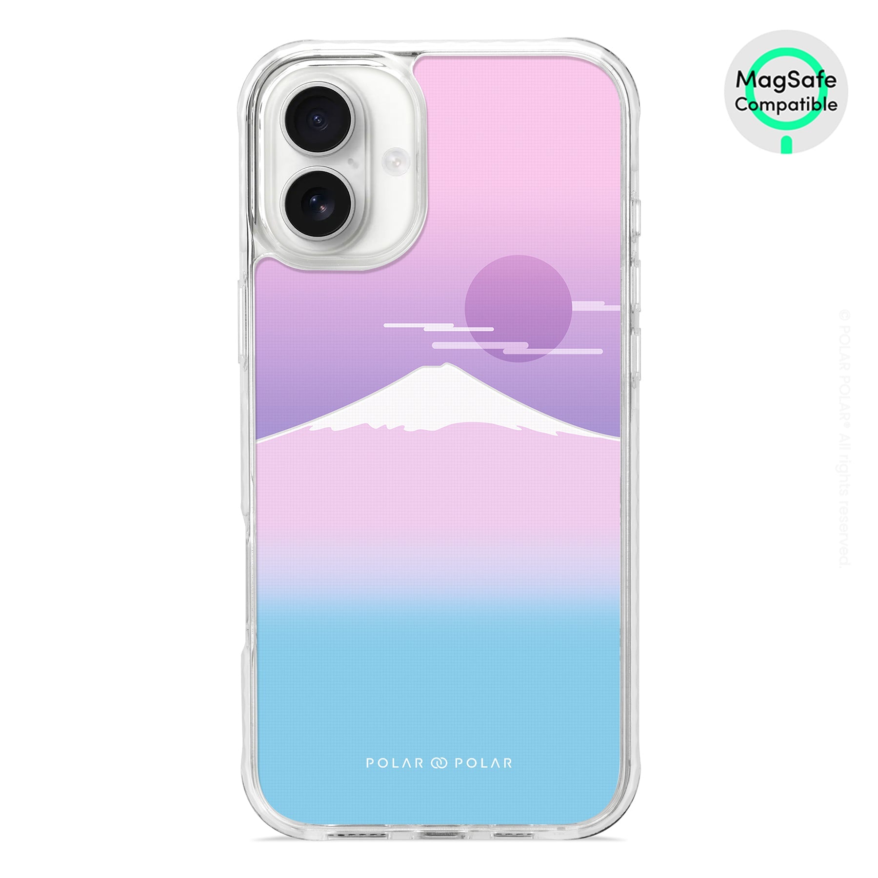浪漫富士山 - iPhone 16 Plus 透明邊防摔 MagSafe 手機殼