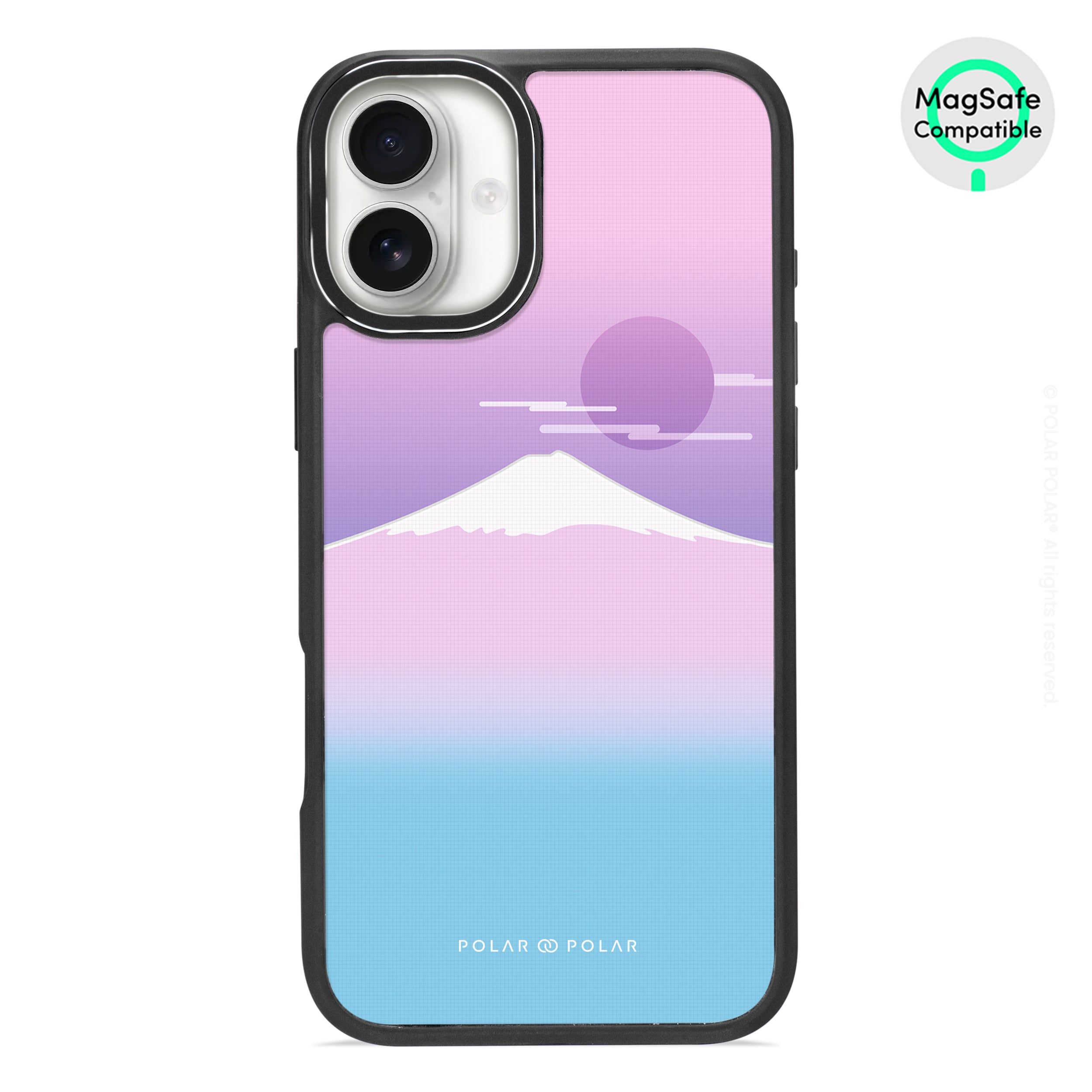 浪漫富士山 - iPhone 16 Plus 黑磨砂防摔 MagSafe 手機殼