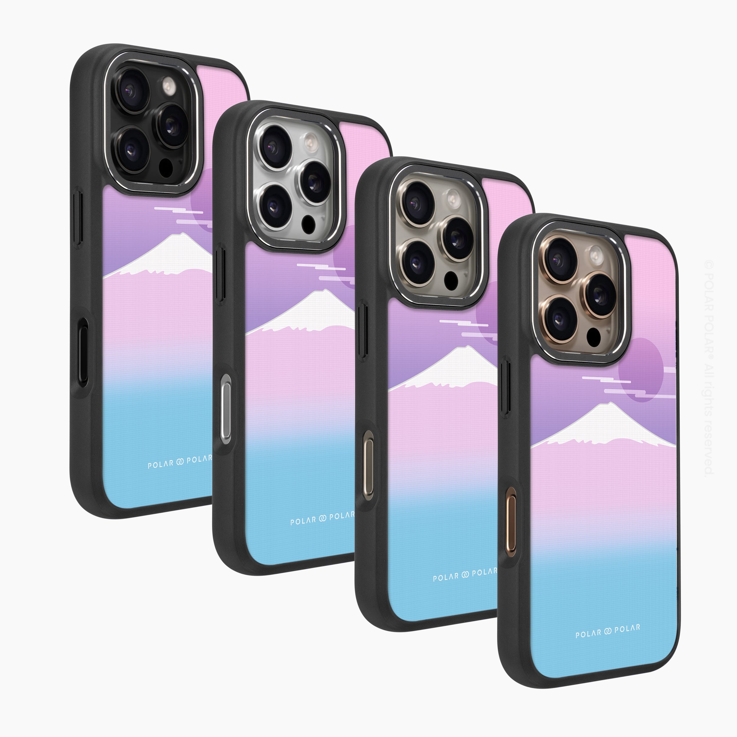 浪漫富士山 - iPhone 16 Pro 黑磨砂防摔 MagSafe 手機殼