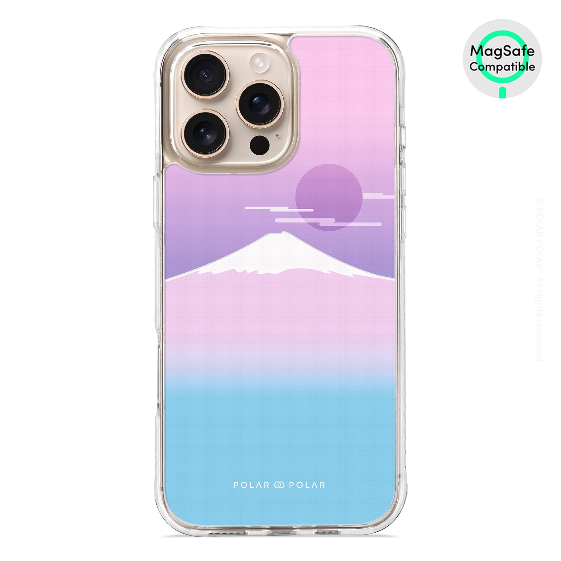 浪漫富士山 - iPhone 16 Pro Max 透明邊防摔 MagSafe 手機殼