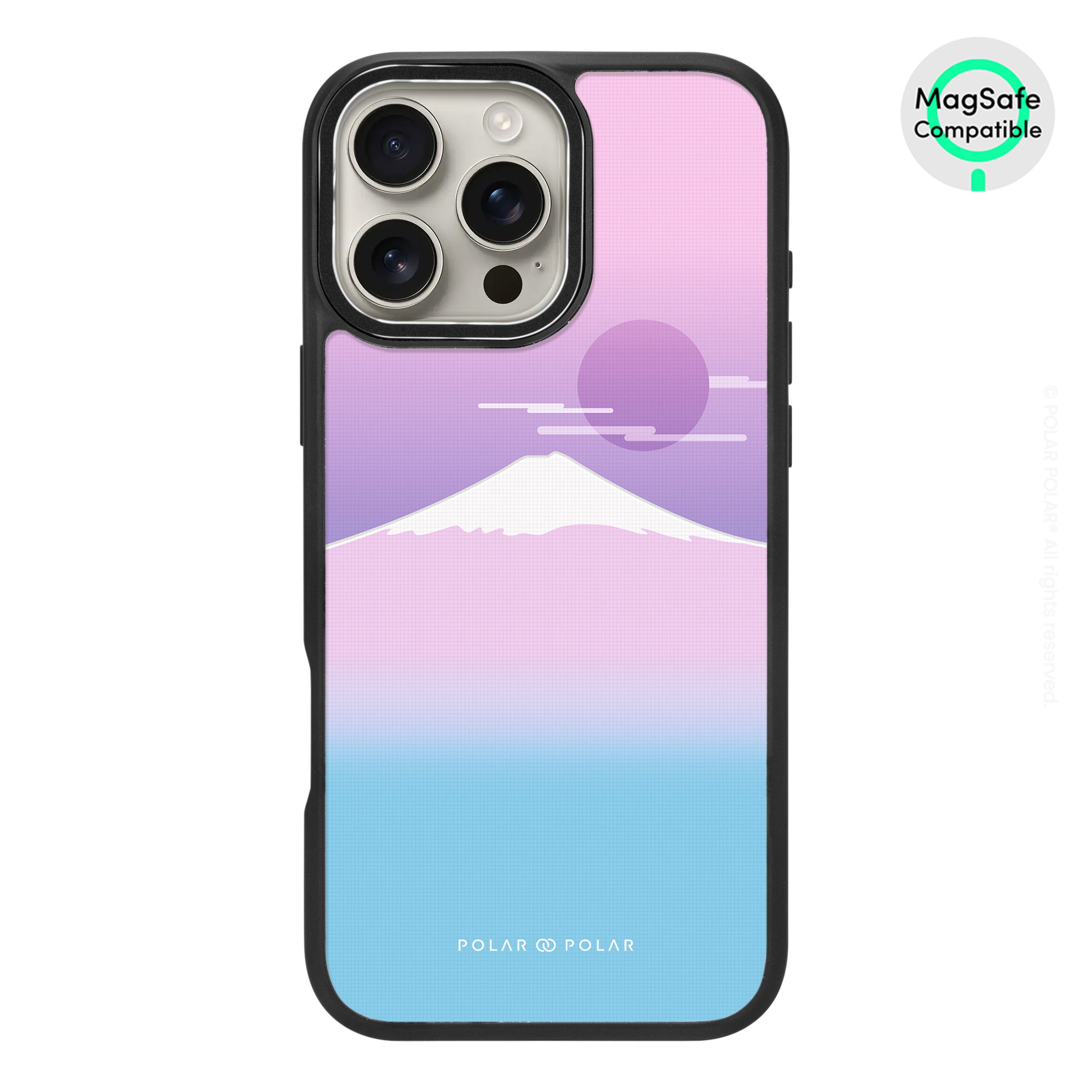 浪漫富士山 - iPhone 16 Pro Max 黑磨砂防摔 MagSafe 手機殼