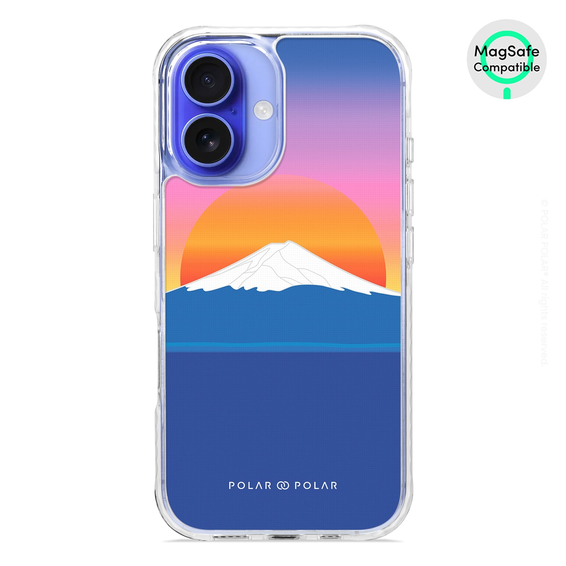 夕陽富士山 - iPhone 16 透明邊防摔 MagSafe 手機殼