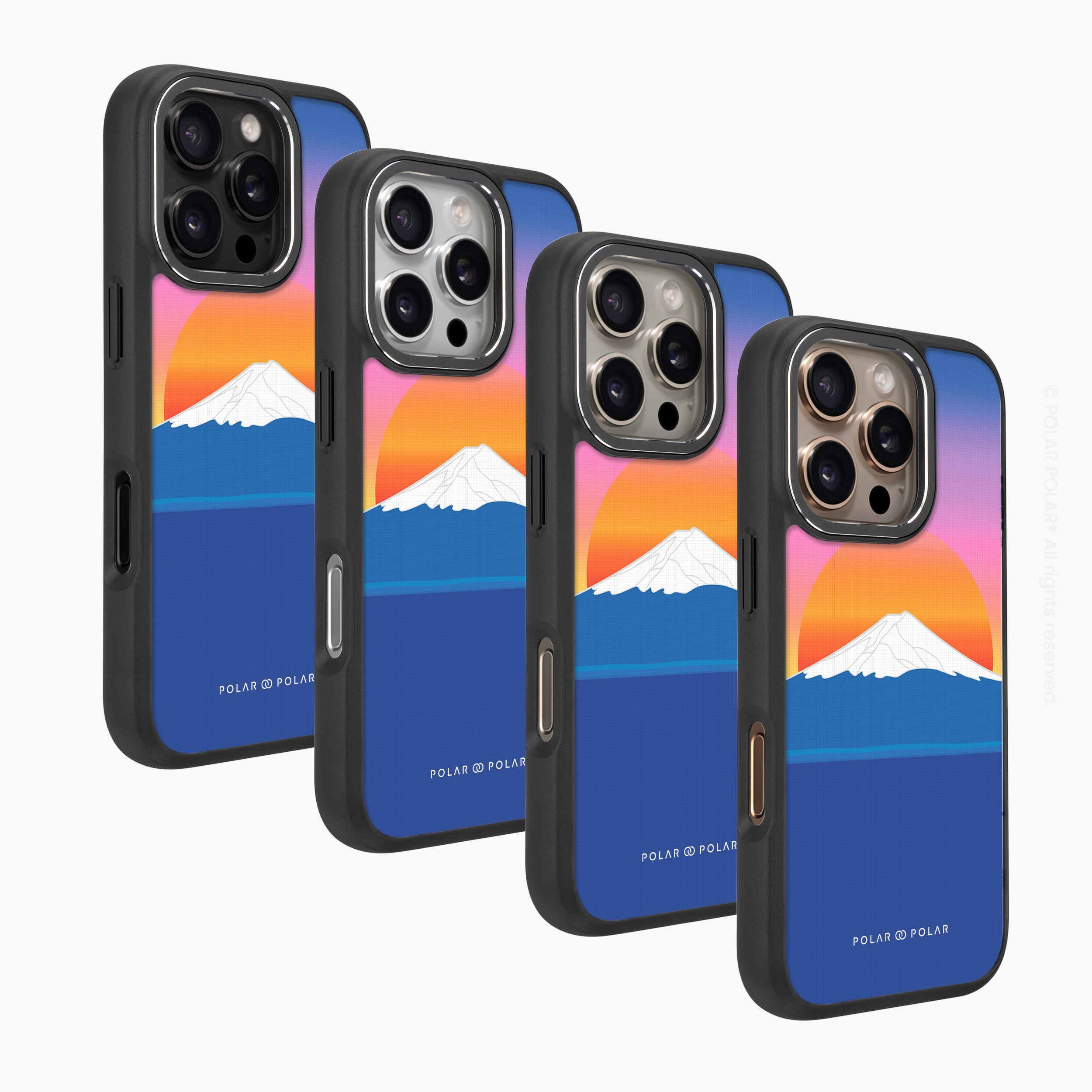 夕陽富士山 - iPhone 16 Pro 黑磨砂防摔 MagSafe 手機殼