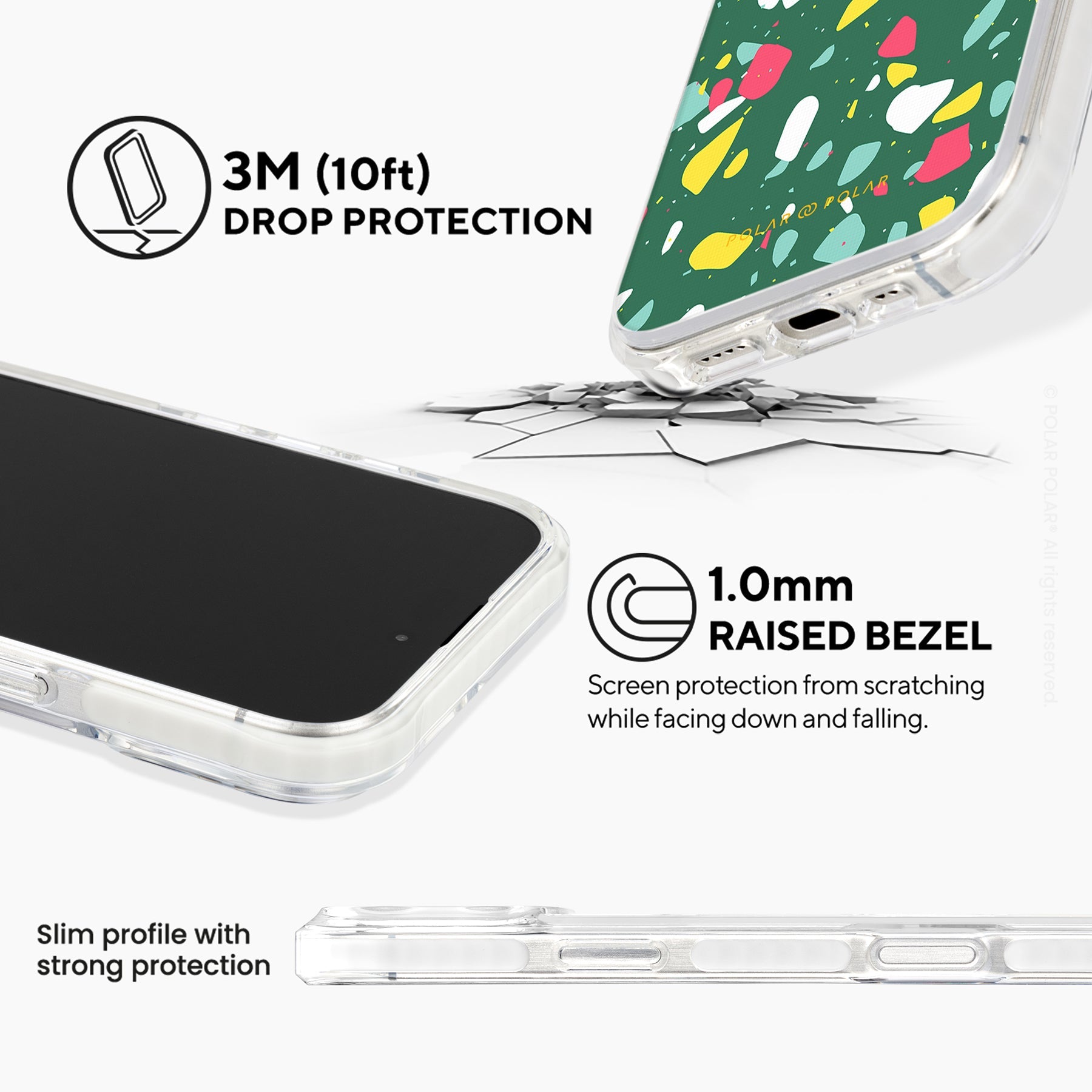 綠茵水磨石 - iPhone 16 Pro 透明邊防摔 MagSafe 手機殼