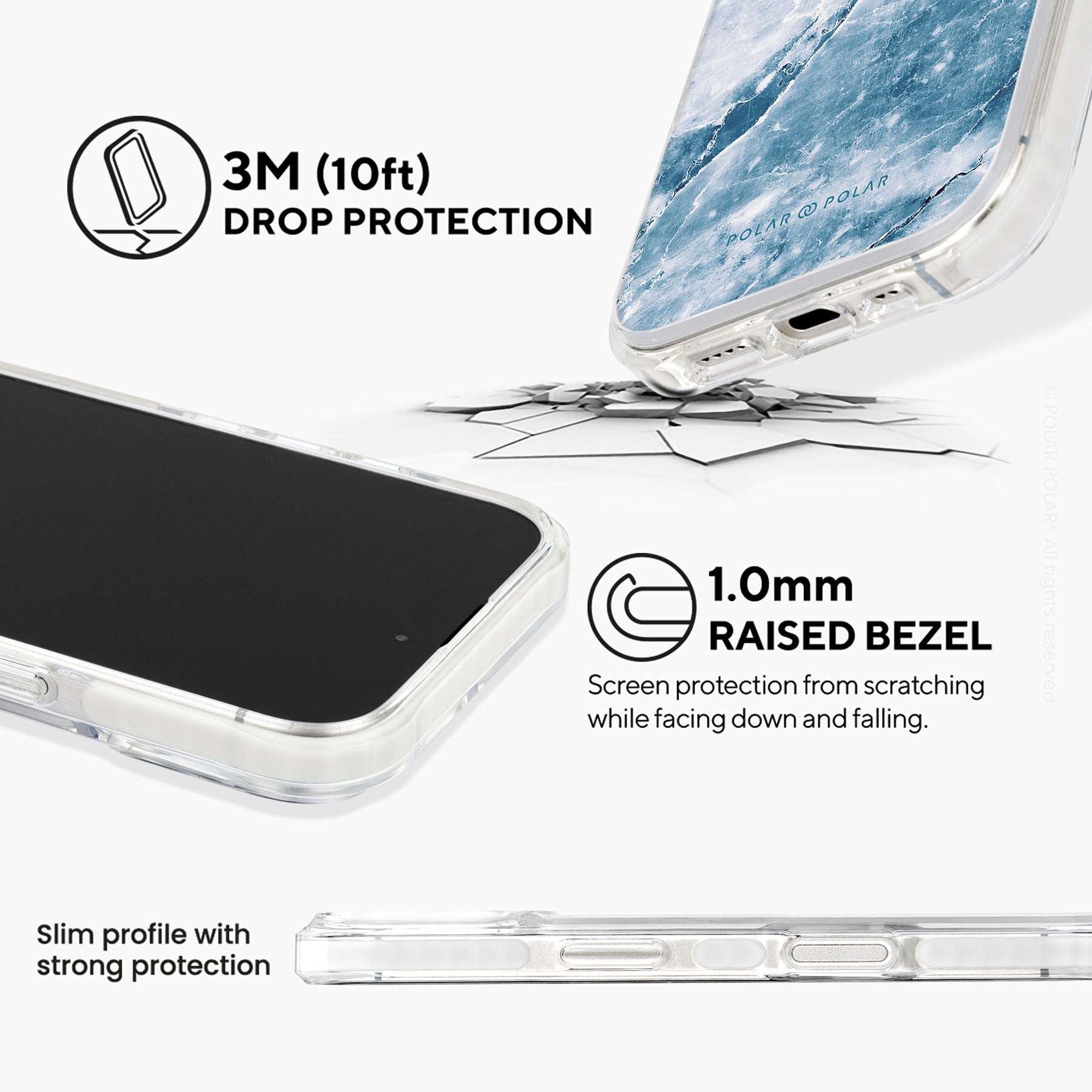冷灰石紋 - iPhone 16 Plus 透明邊防摔 MagSafe 手機殼