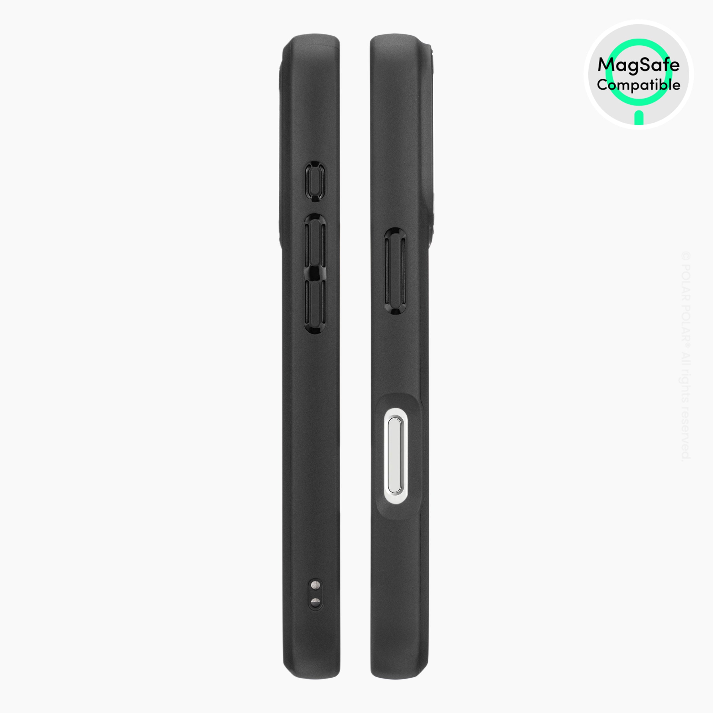 米色水磨石 - iPhone 16 Plus 黑磨砂防摔 MagSafe 手機殼
