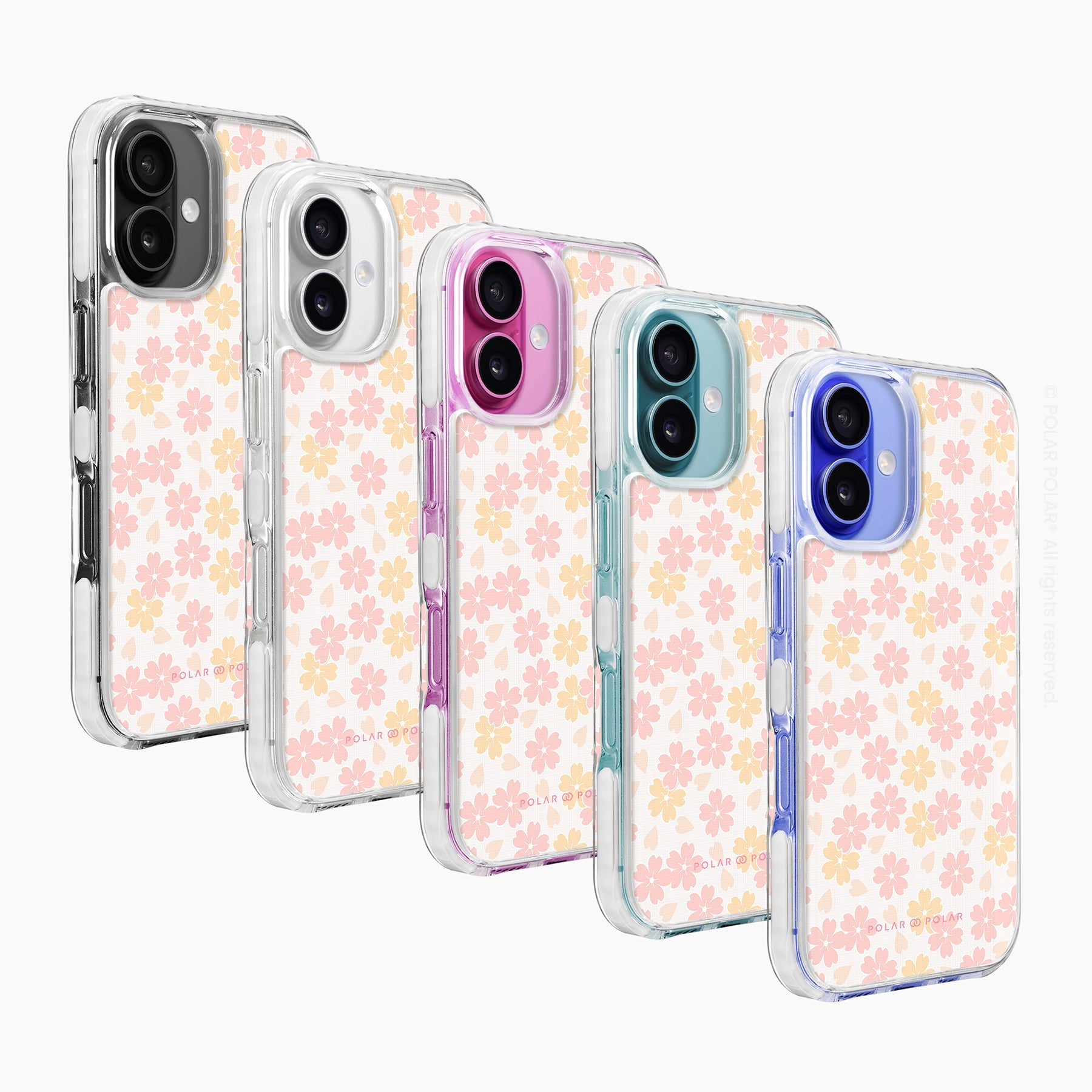 淺粉色櫻花 - iPhone 16 透明邊防摔 MagSafe 手機殼