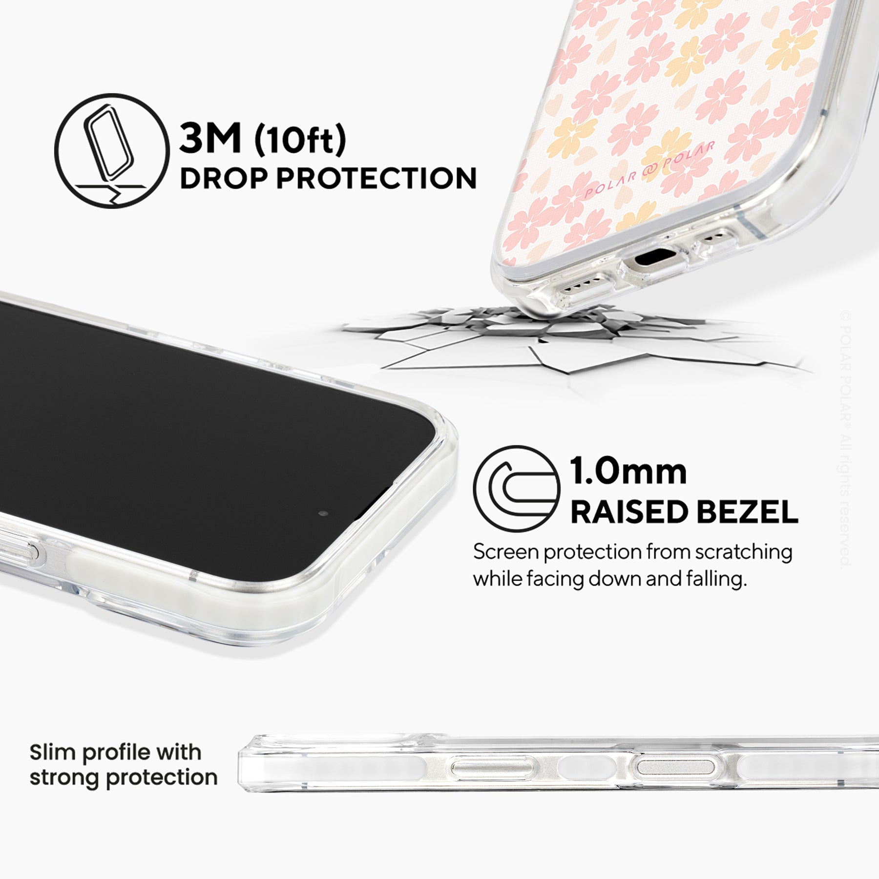 淺粉色櫻花 - iPhone 16 透明邊防摔 MagSafe 手機殼