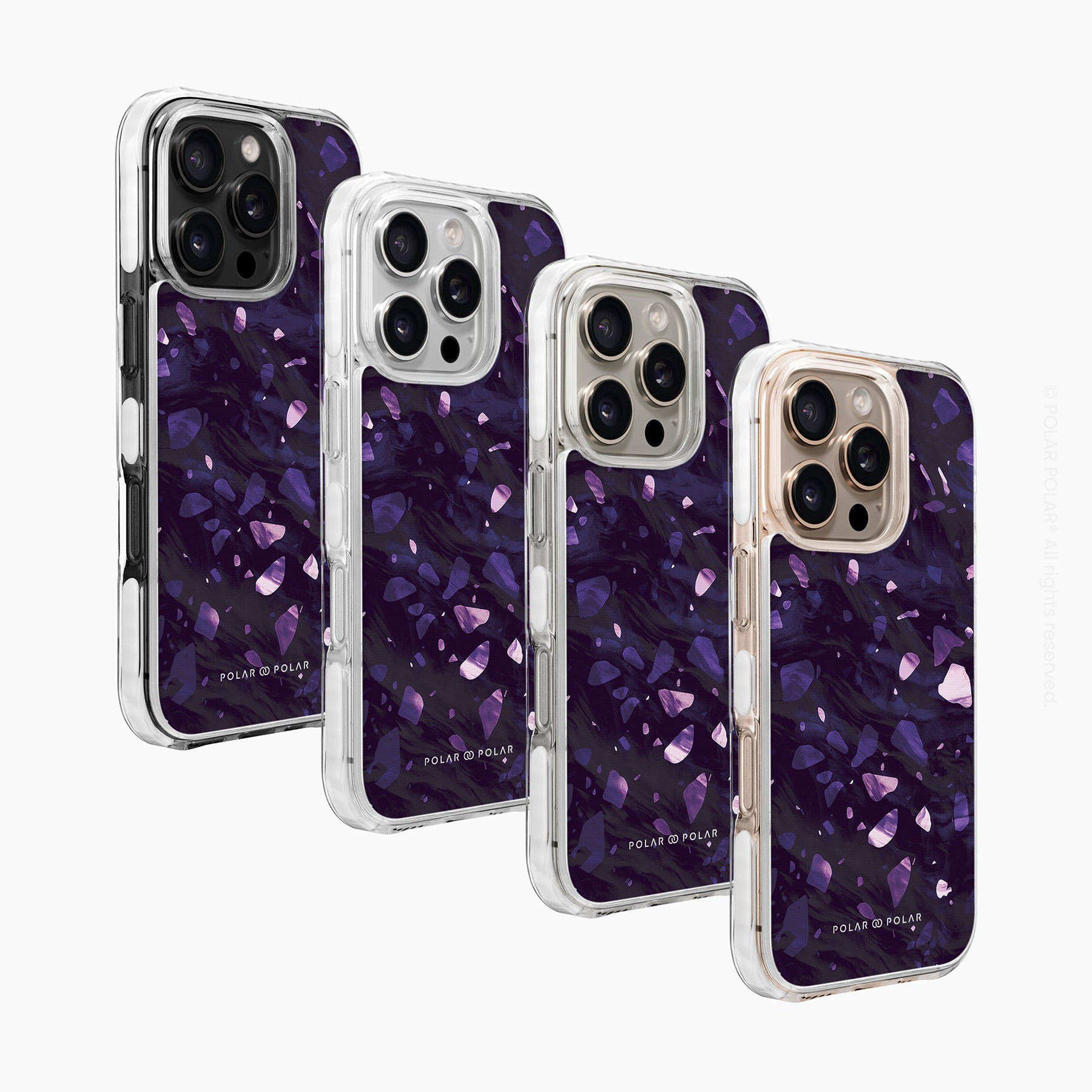 紫丁香水磨石 - iPhone 16 Pro 透明邊防摔 MagSafe 手機殼