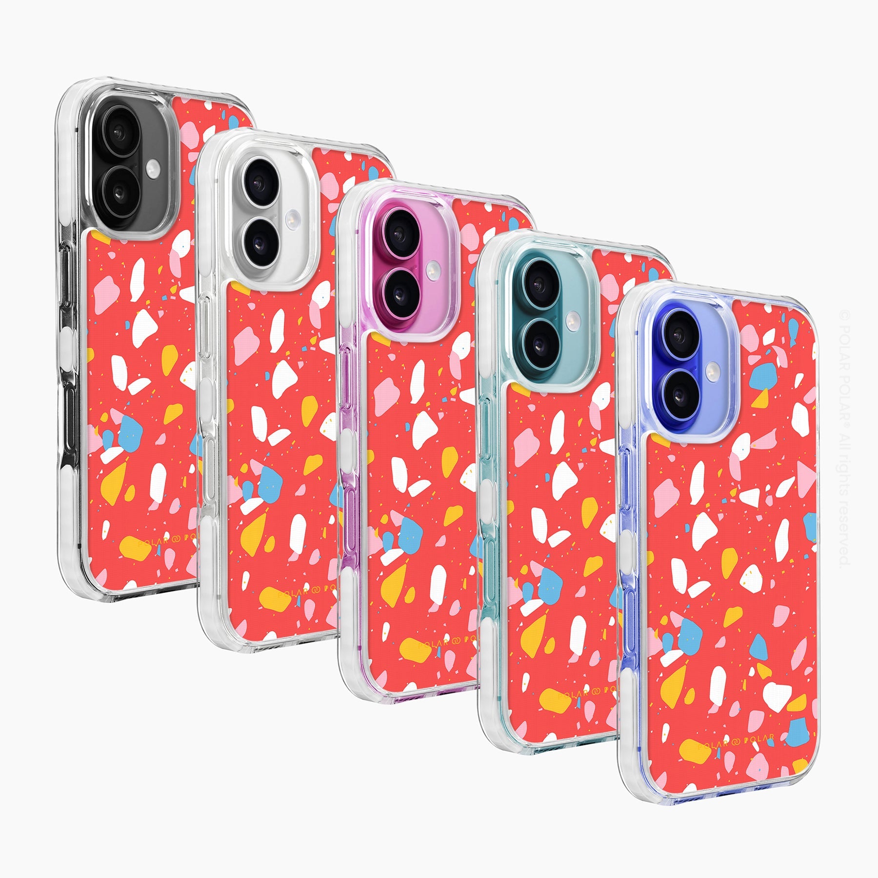 珊瑚紅水磨石 - iPhone 16 Plus 透明邊防摔 MagSafe 手機殼