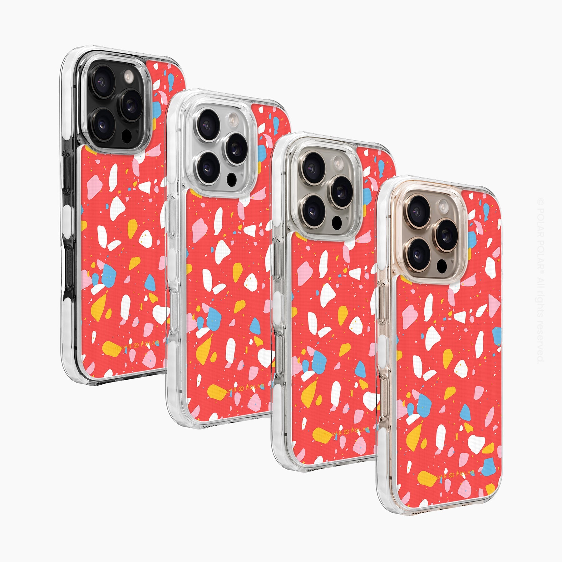 珊瑚紅水磨石 - iPhone 16 Pro 透明邊防摔 MagSafe 手機殼
