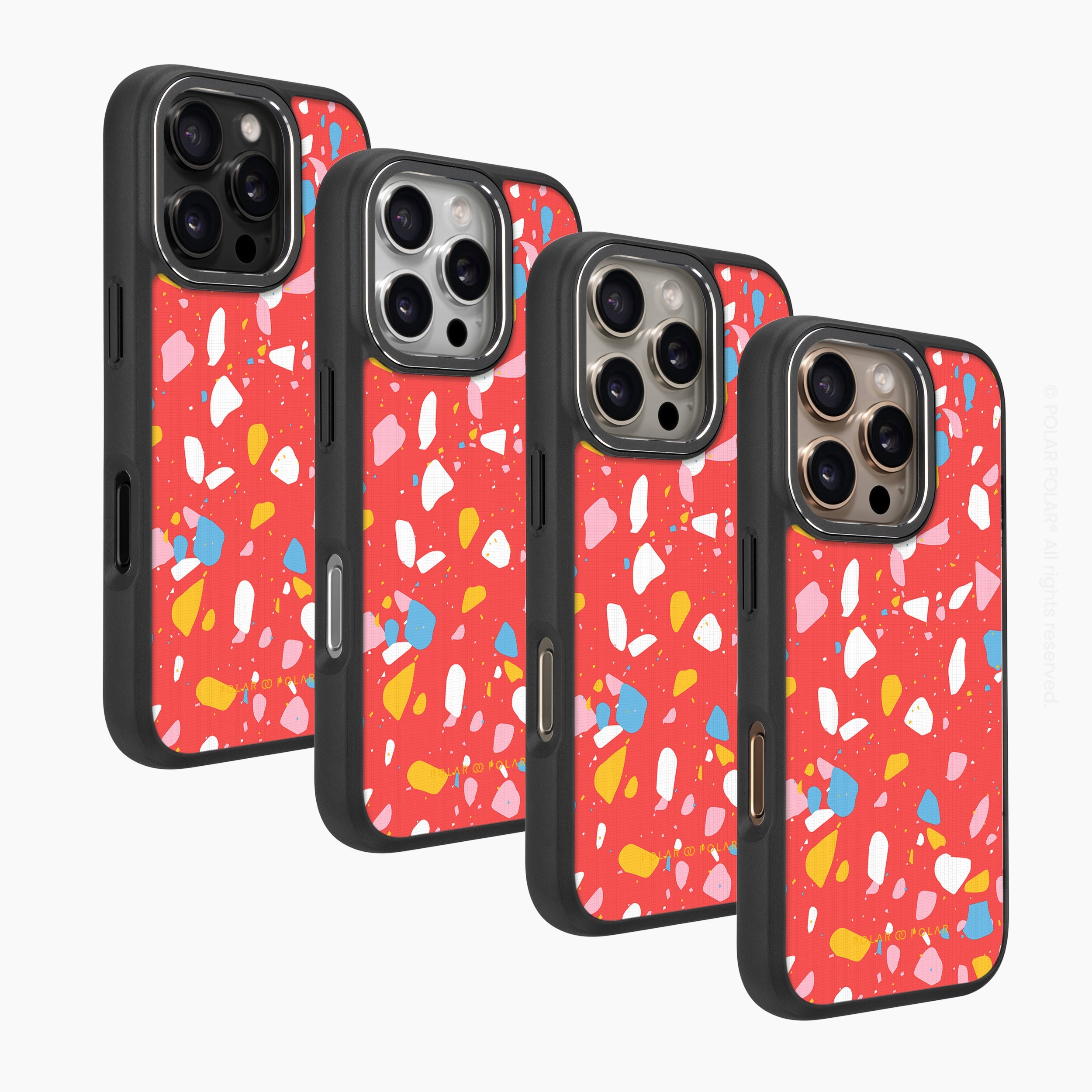 珊瑚紅水磨石 - iPhone 16 Pro Max 黑磨砂防摔 MagSafe 手機殼