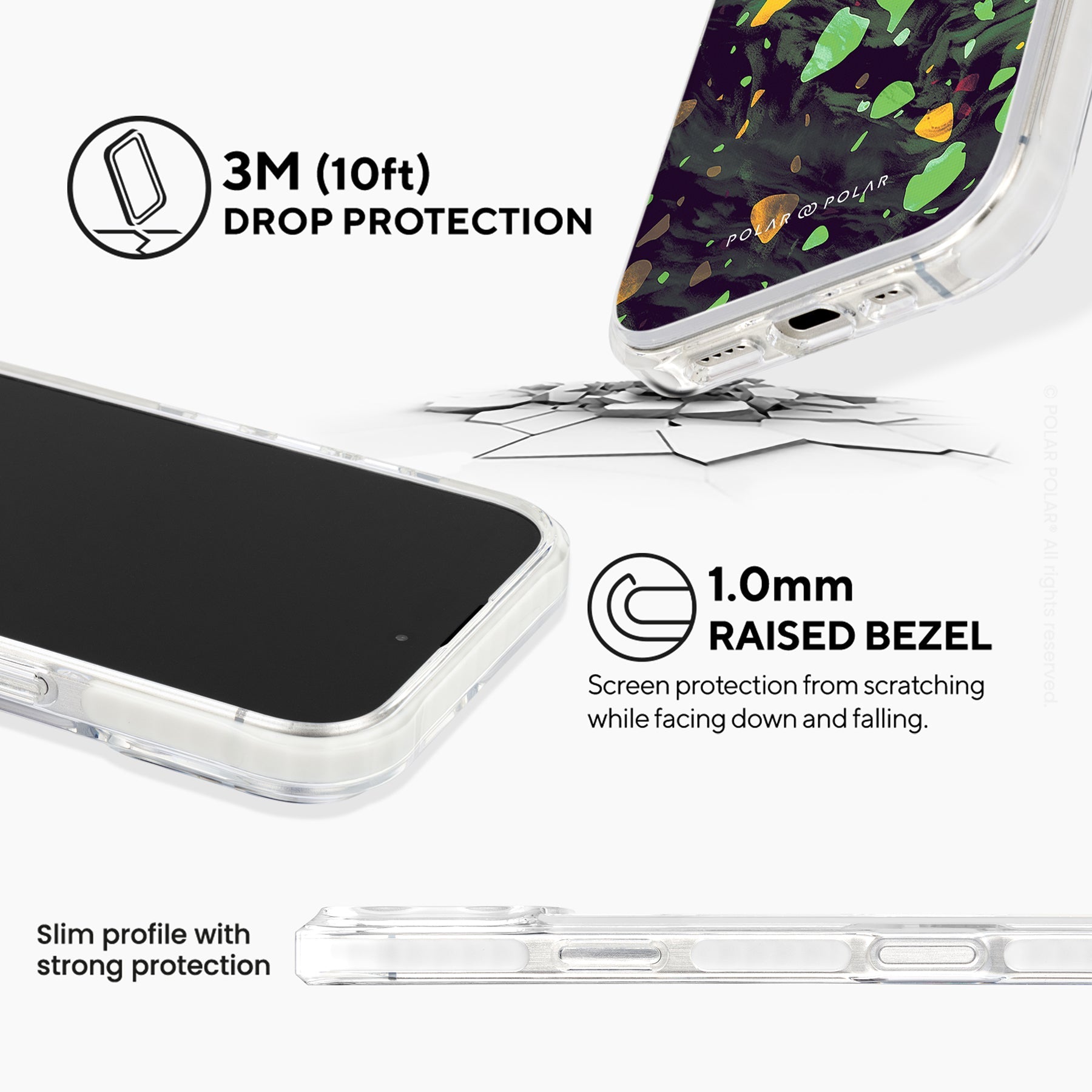 孔雀石綠水磨石 - iPhone 16 Pro 透明邊防摔 MagSafe 手機殼