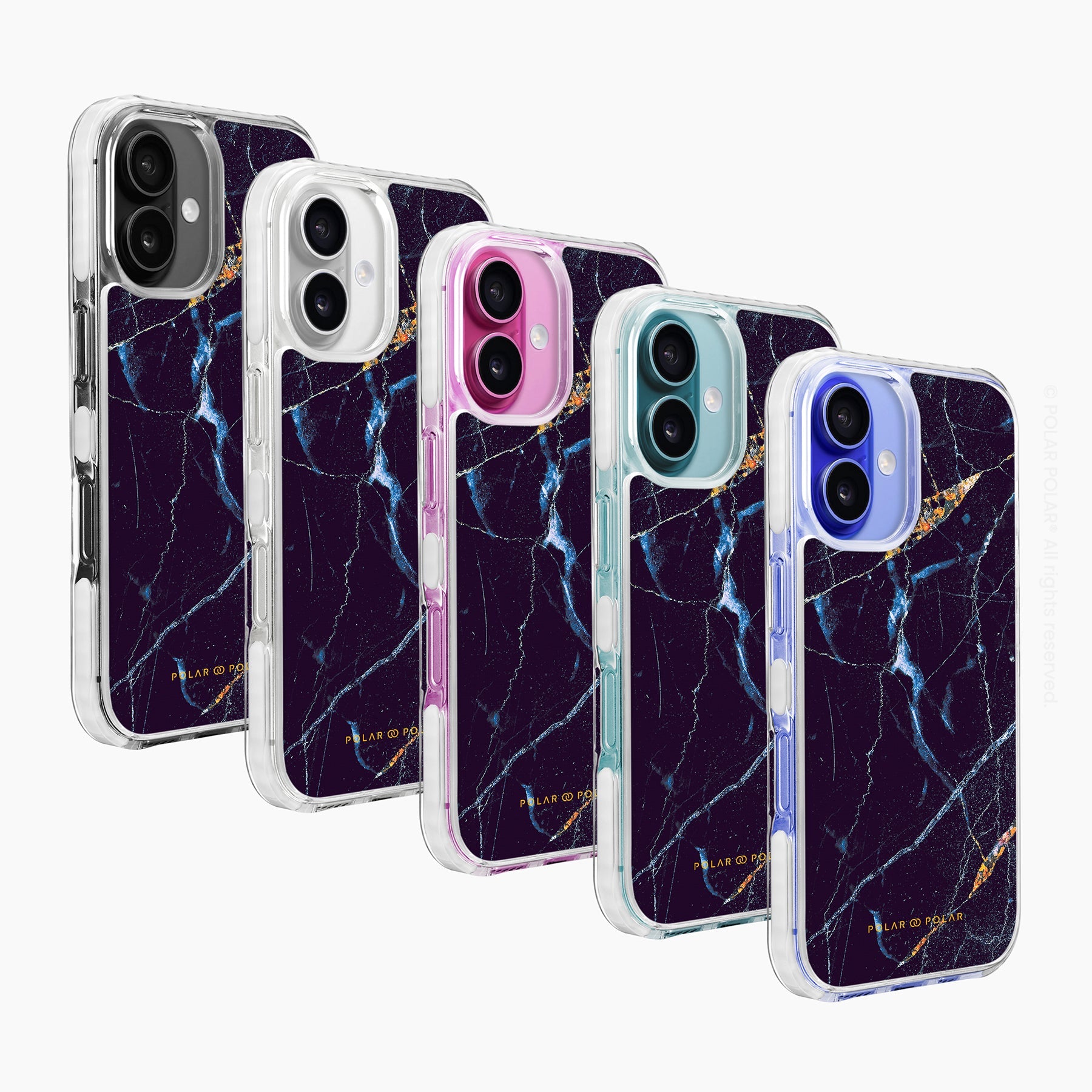 午夜黑石紋 - iPhone 16 Plus 透明邊防摔 MagSafe 手機殼