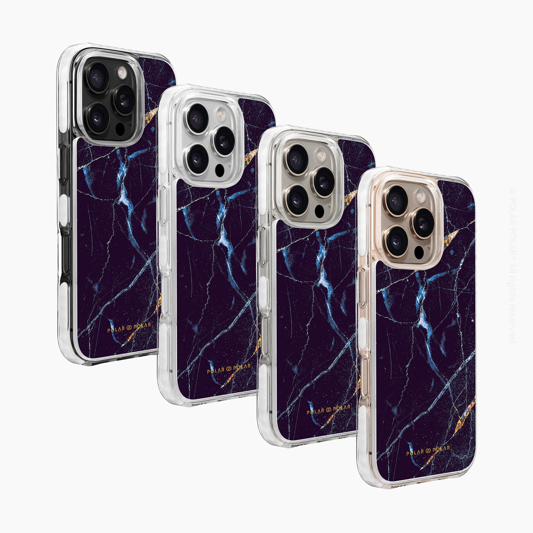 午夜黑石紋 - iPhone 16 Pro 透明邊防摔 MagSafe 手機殼
