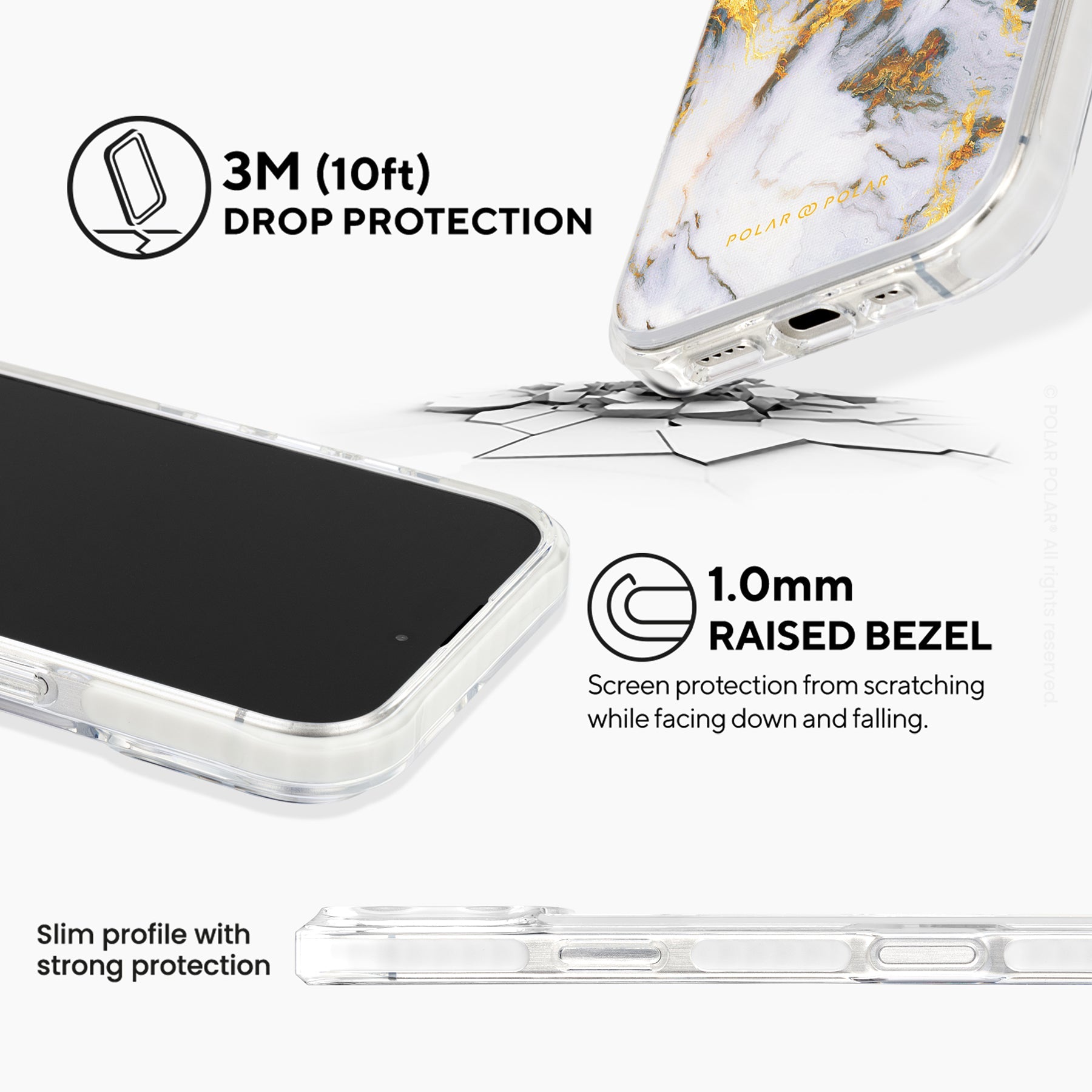 大理石霧紋 - iPhone 16 Pro Max 透明邊防摔 MagSafe 手機殼