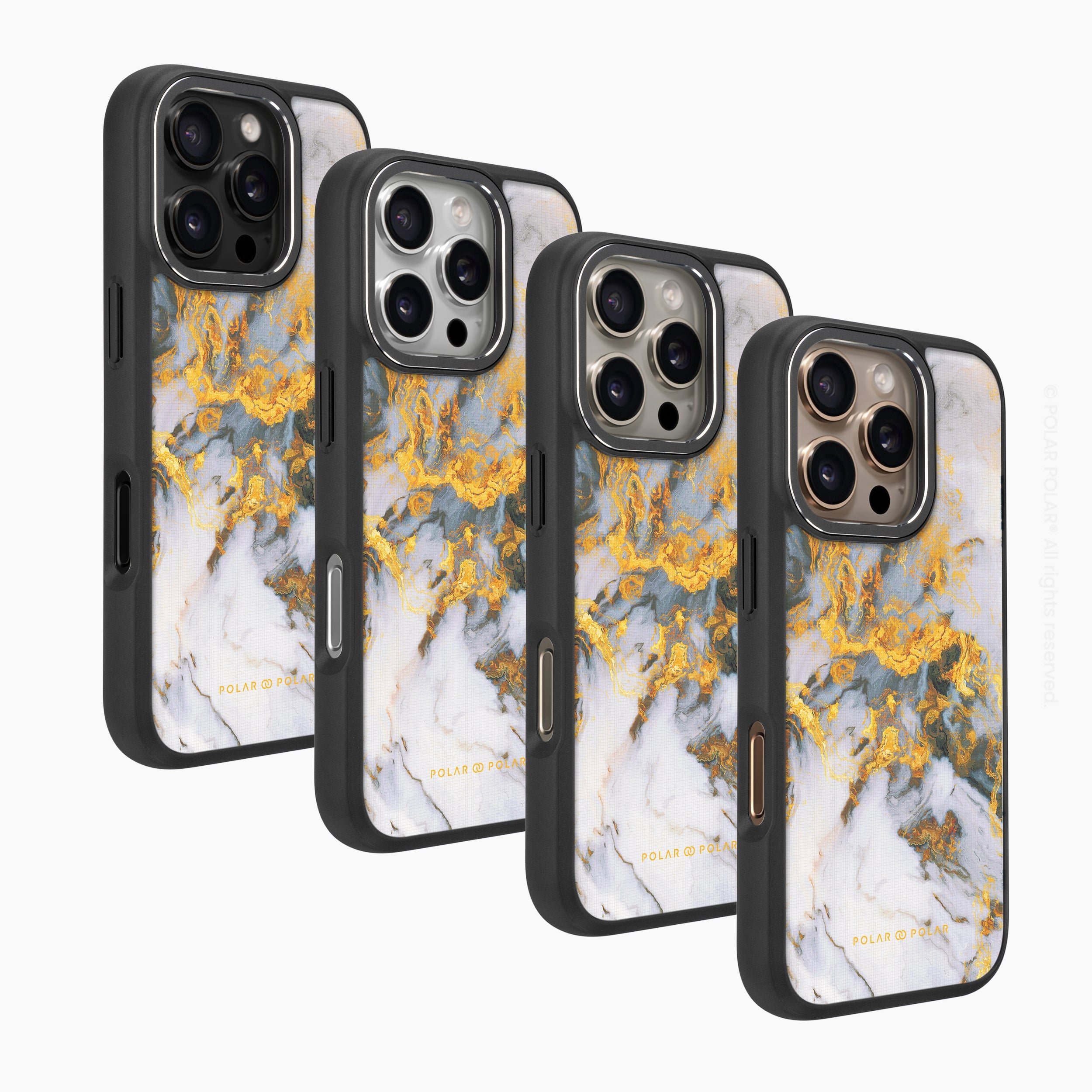大理石霧紋 - iPhone 16 Pro Max 黑磨砂防摔 MagSafe 手機殼