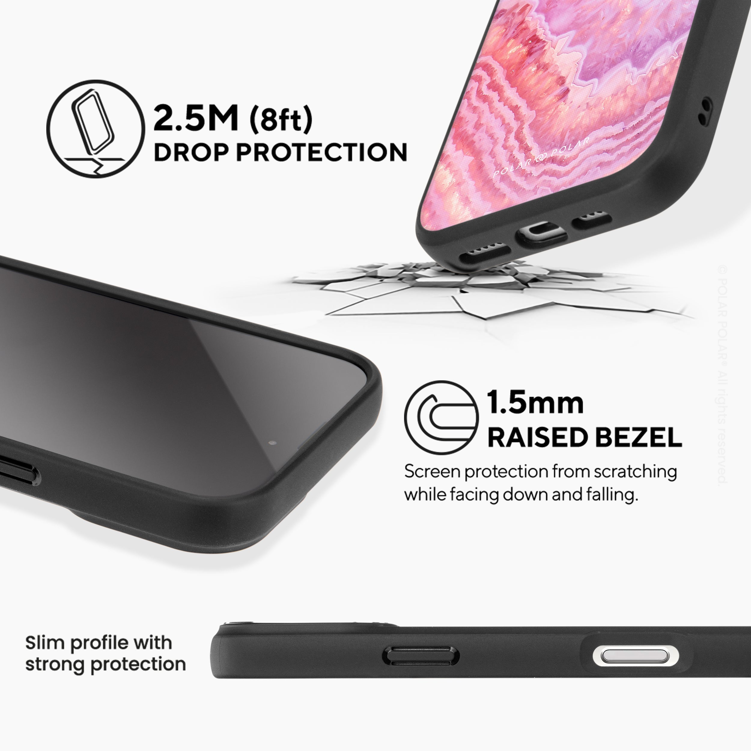 迷濛玫瑰珊瑚 - iPhone 16 Pro Max 黑磨砂防摔 MagSafe 手機殼