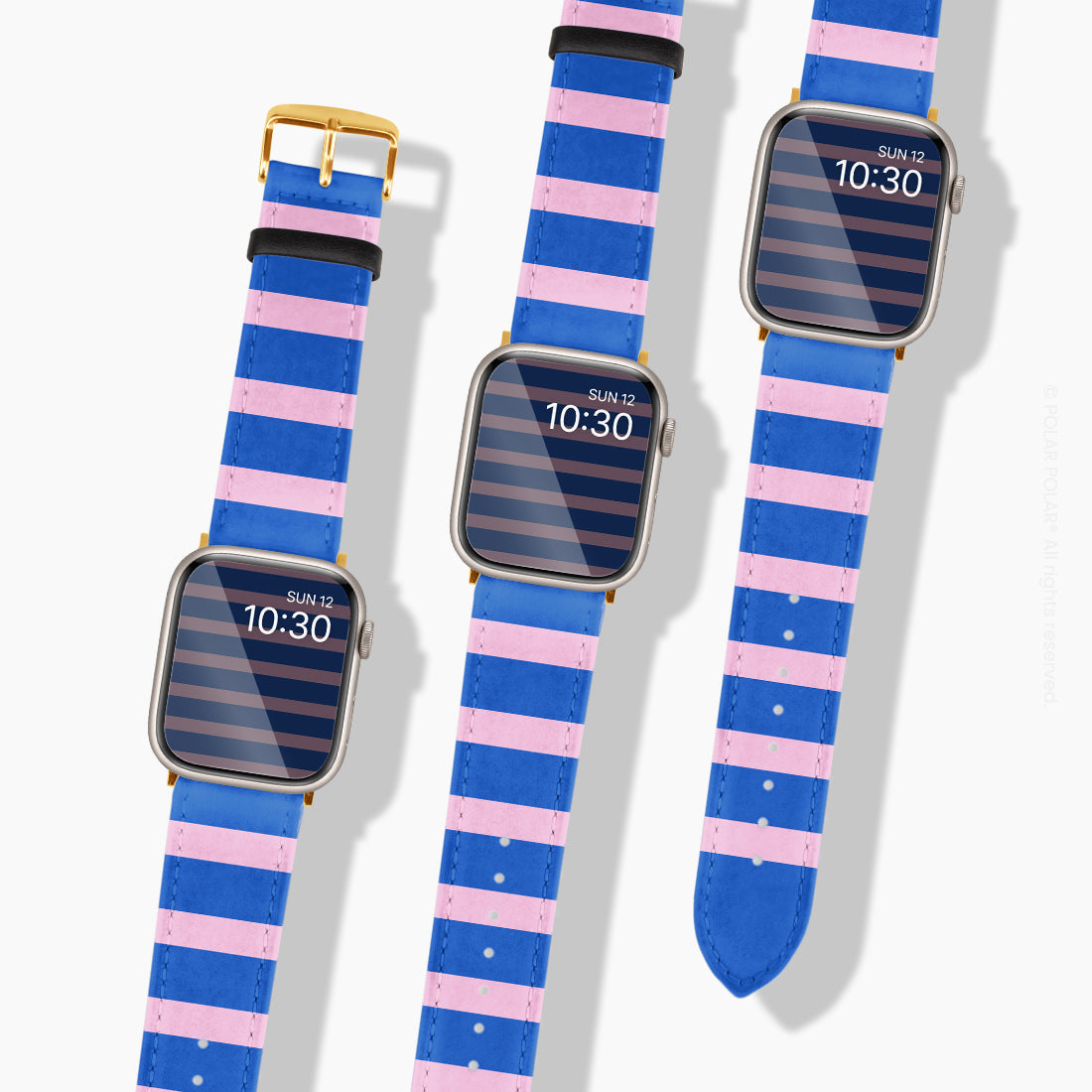 海軍藍粉色橫紋 - Apple Watch 錶帶