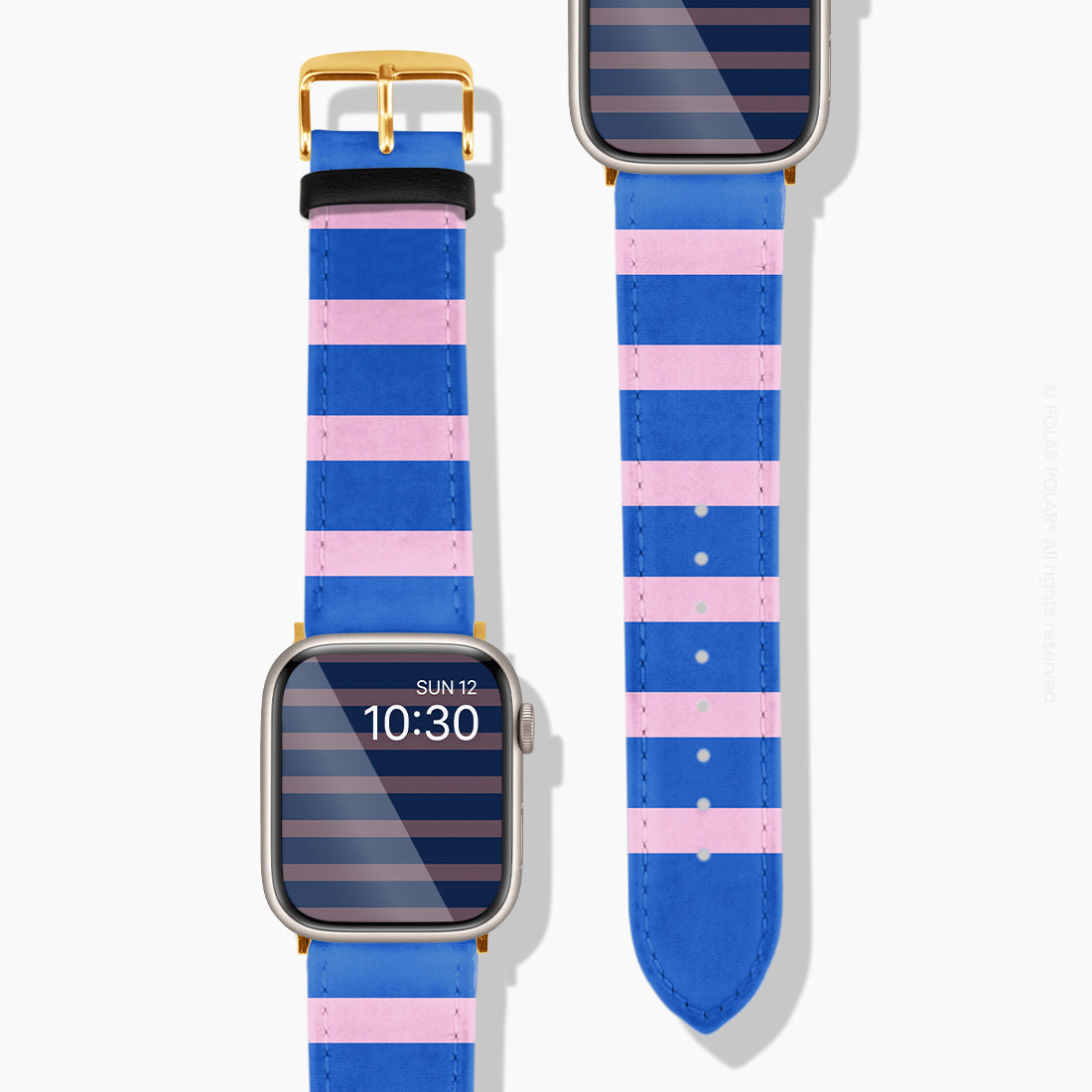 海軍藍粉色橫紋 - Apple Watch 錶帶